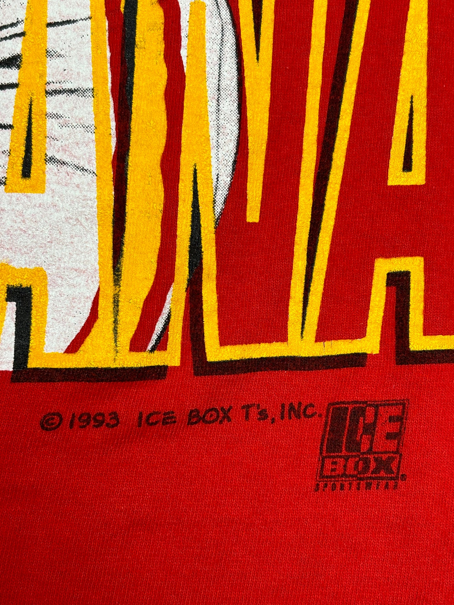 Vintage Joe Montana Kansas City Chiefs NFL T-Shirt Large Ice Box T's 1993 90s