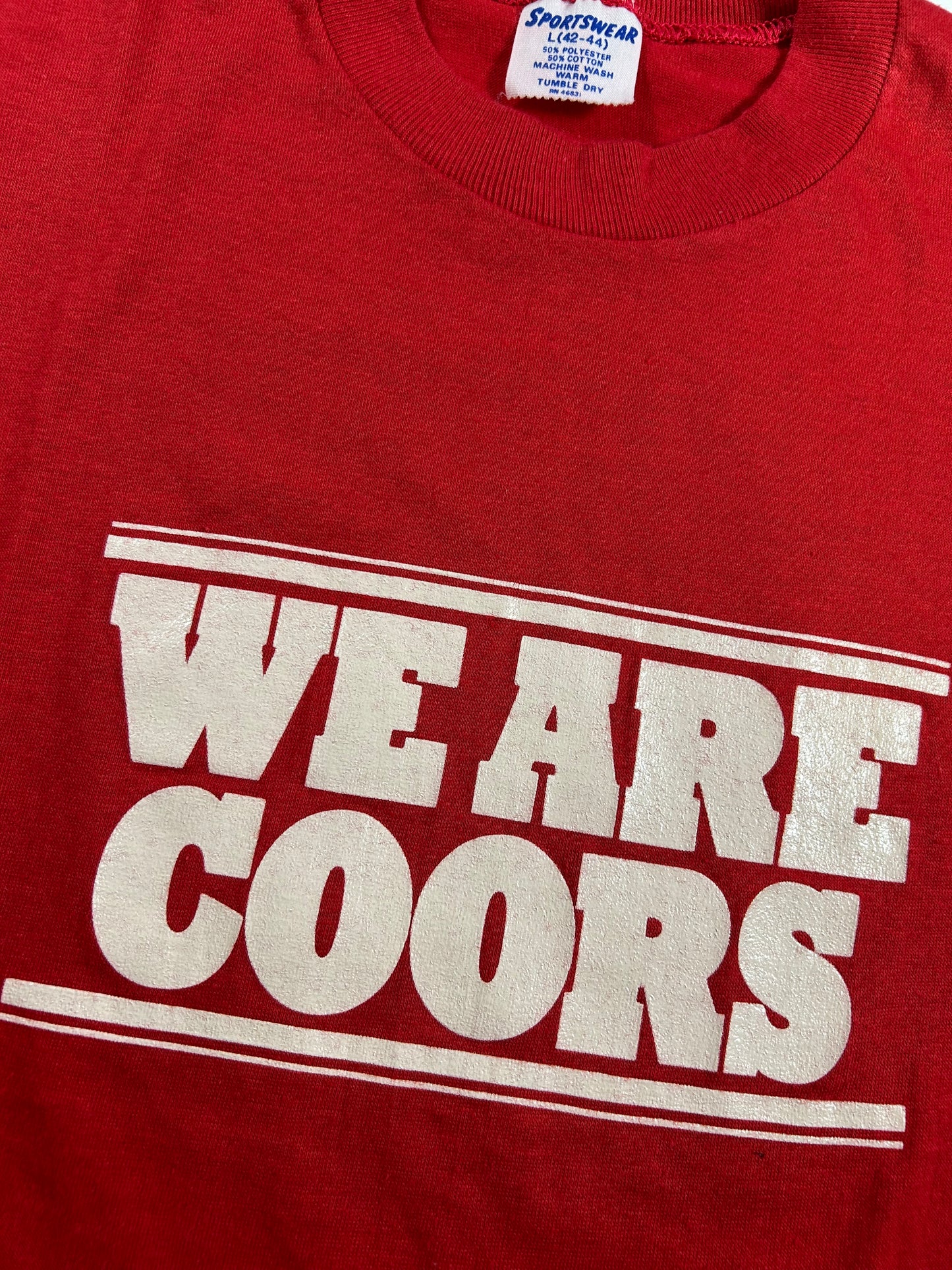 Vintage 80s Sportswear We Are Coors Beer Tee Small/Medium 18.75x26.5 Inches