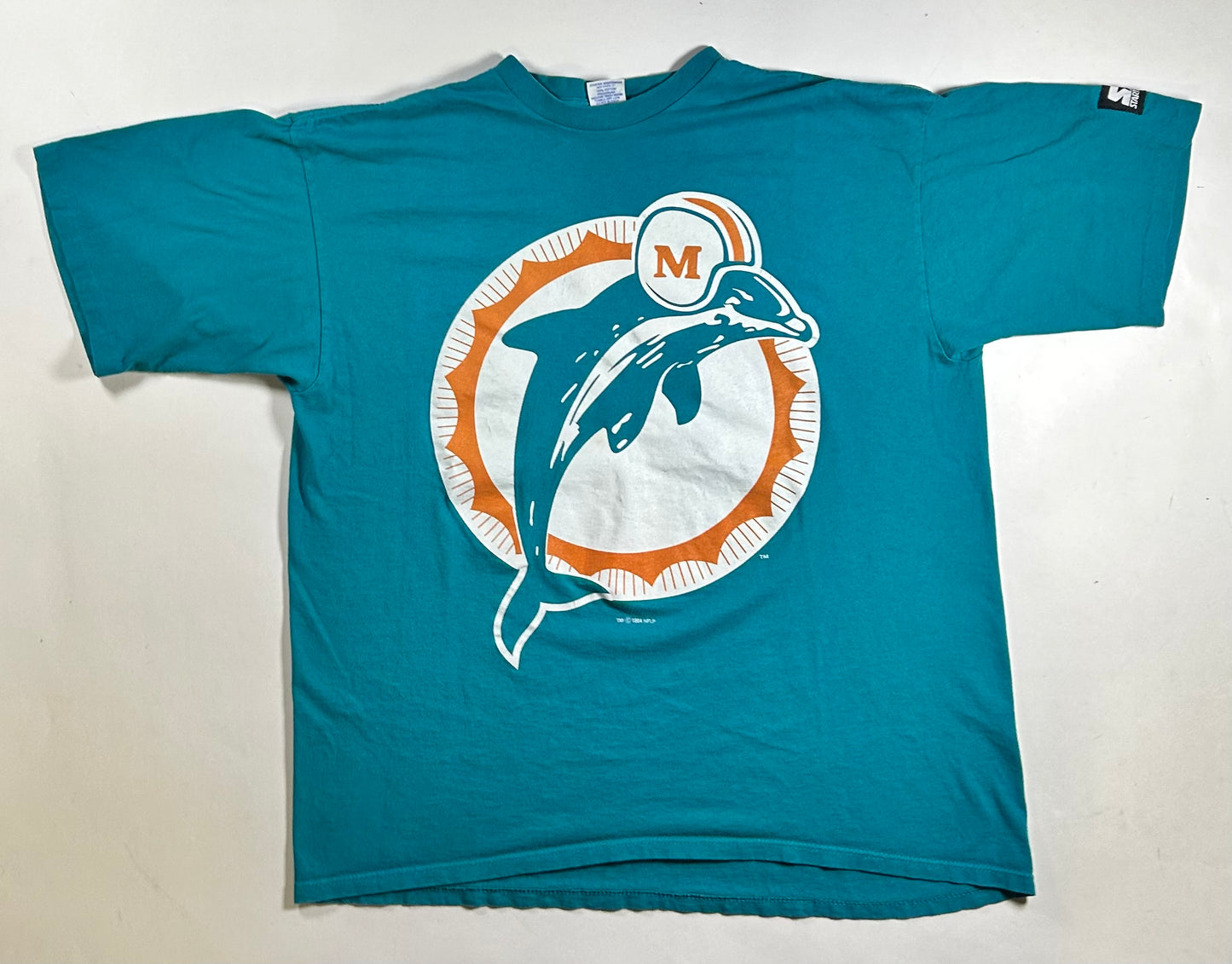 Vintage 1994 Miami Dolphins NFL Starter T-shirt XL 24.5x27.75/29.25 Inches 90s