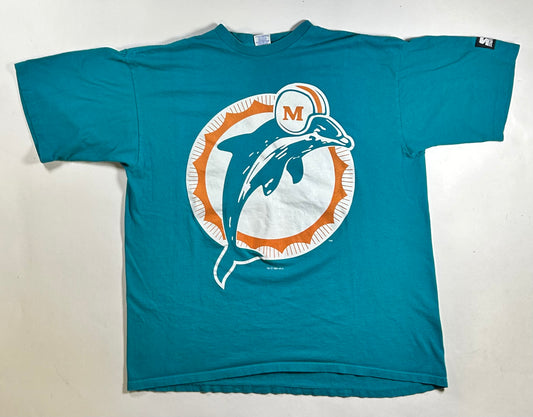 Vintage 1994 Miami Dolphins NFL Starter T-shirt XL 24.5x27.75/29.25 Inches 90s