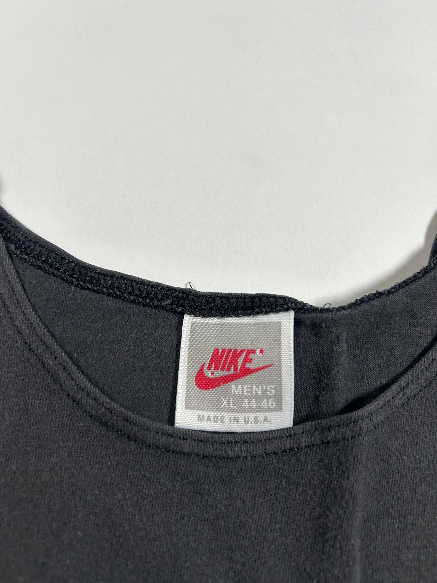 Vintage Nike Big Graphic Logo Spell Out Swoosh Size XL 22.5x28.75 Inches Beach Tank Top Gray Tag 80s 90s
