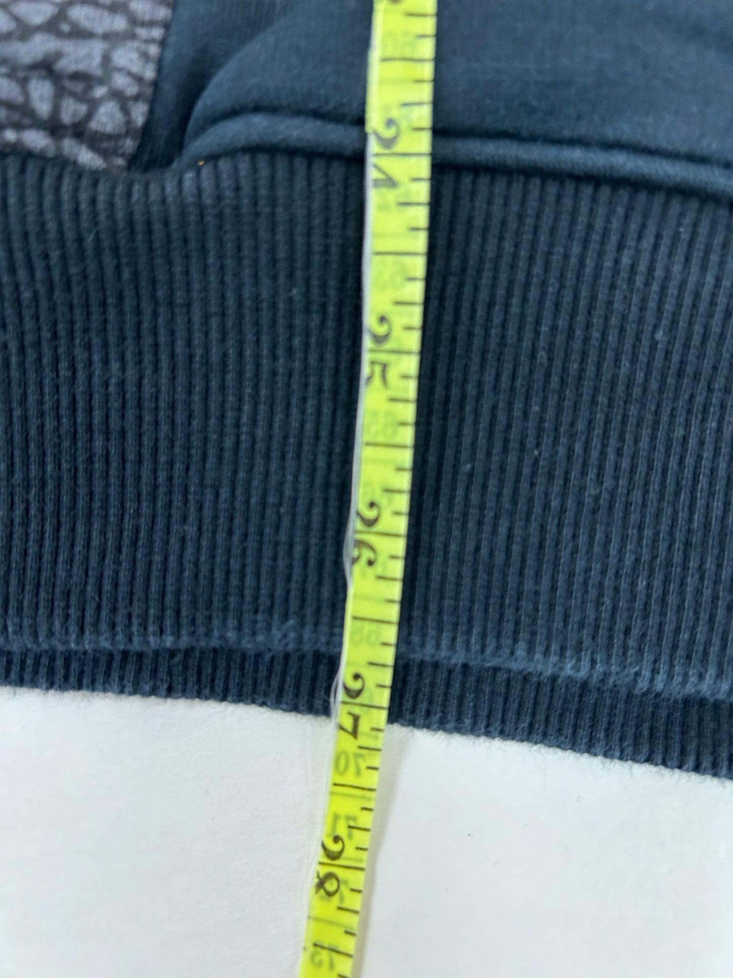 Air Jordan Cement Elephant Print 1/4 Zip Sweatshirt Retro 3 Black Cement Medium 20.5x27 Inches