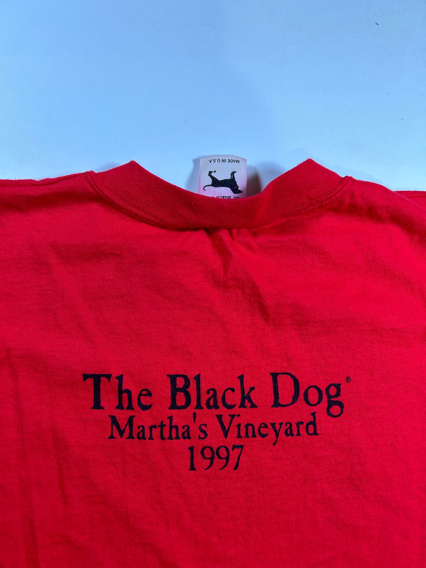 Vintage The Black Dog Martha's Vineyard 1997 Shirt Red Youth 8 18x24 Inches USA