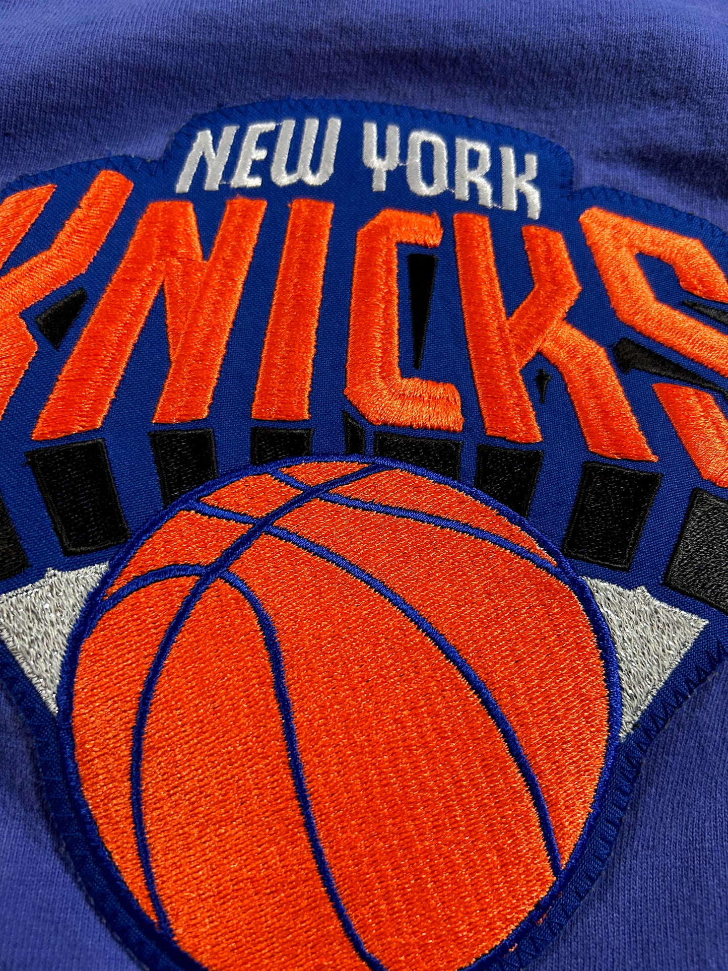 Vintage 90s New York Knicks Champion Authentic Shooting NBA Shirt XL 26x30.25 Inxhes As Is Has Faint Stain On Front Near V-Neck Area