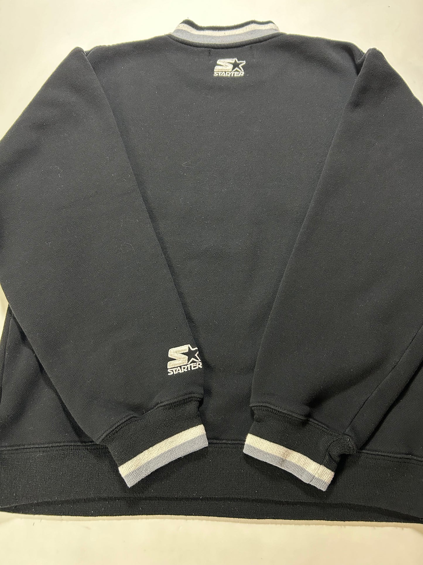 Vintage 90s Starter Oakland Raiders NFL Crewneck Sweatshirt Medium Fit 22.25x26.5 Inches Black