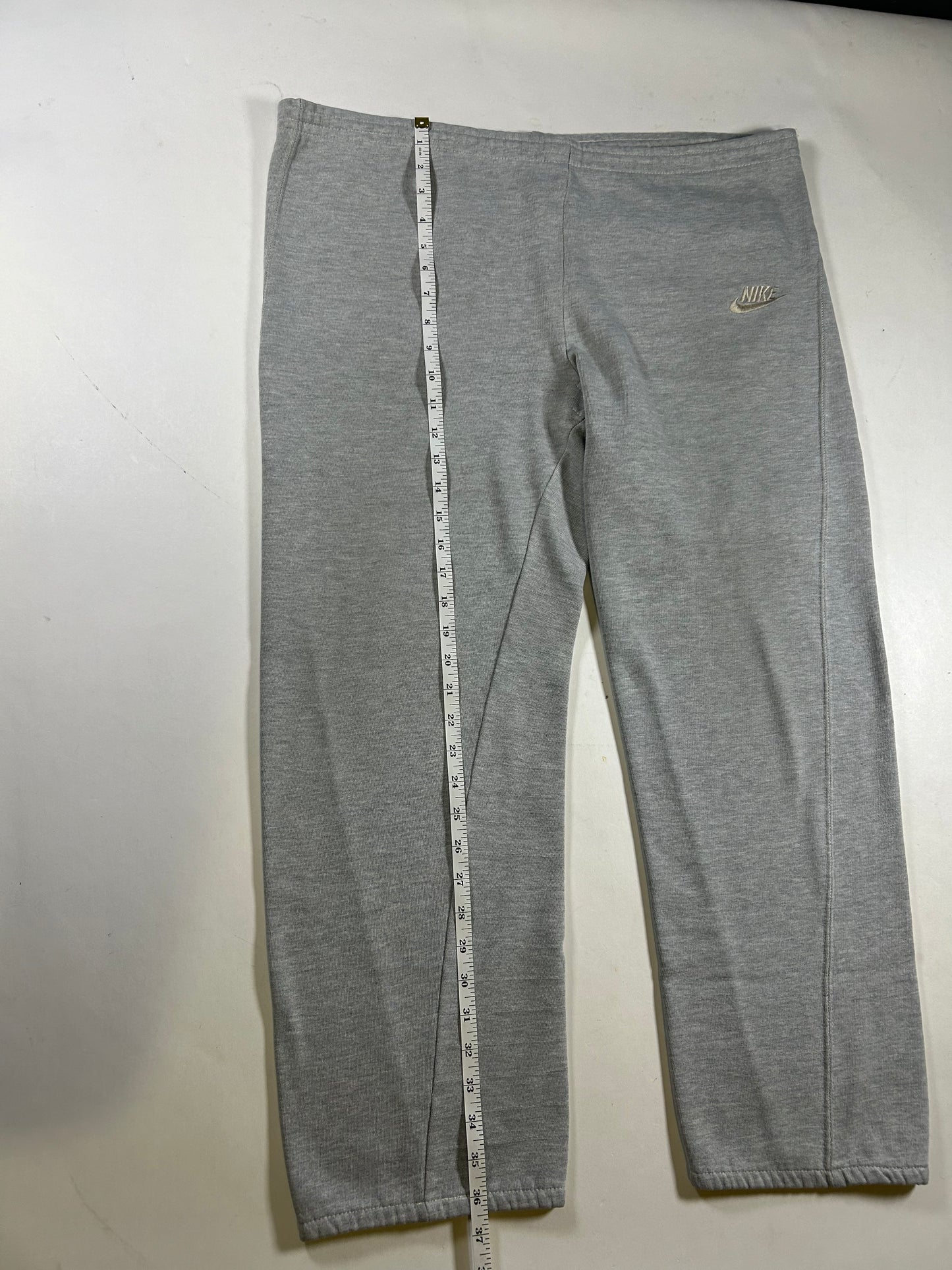Vintage 80s Nike Sweatpants Gray Terry Wide Leg Baggy Medium Blue Tag 19.75x36.5 Inches