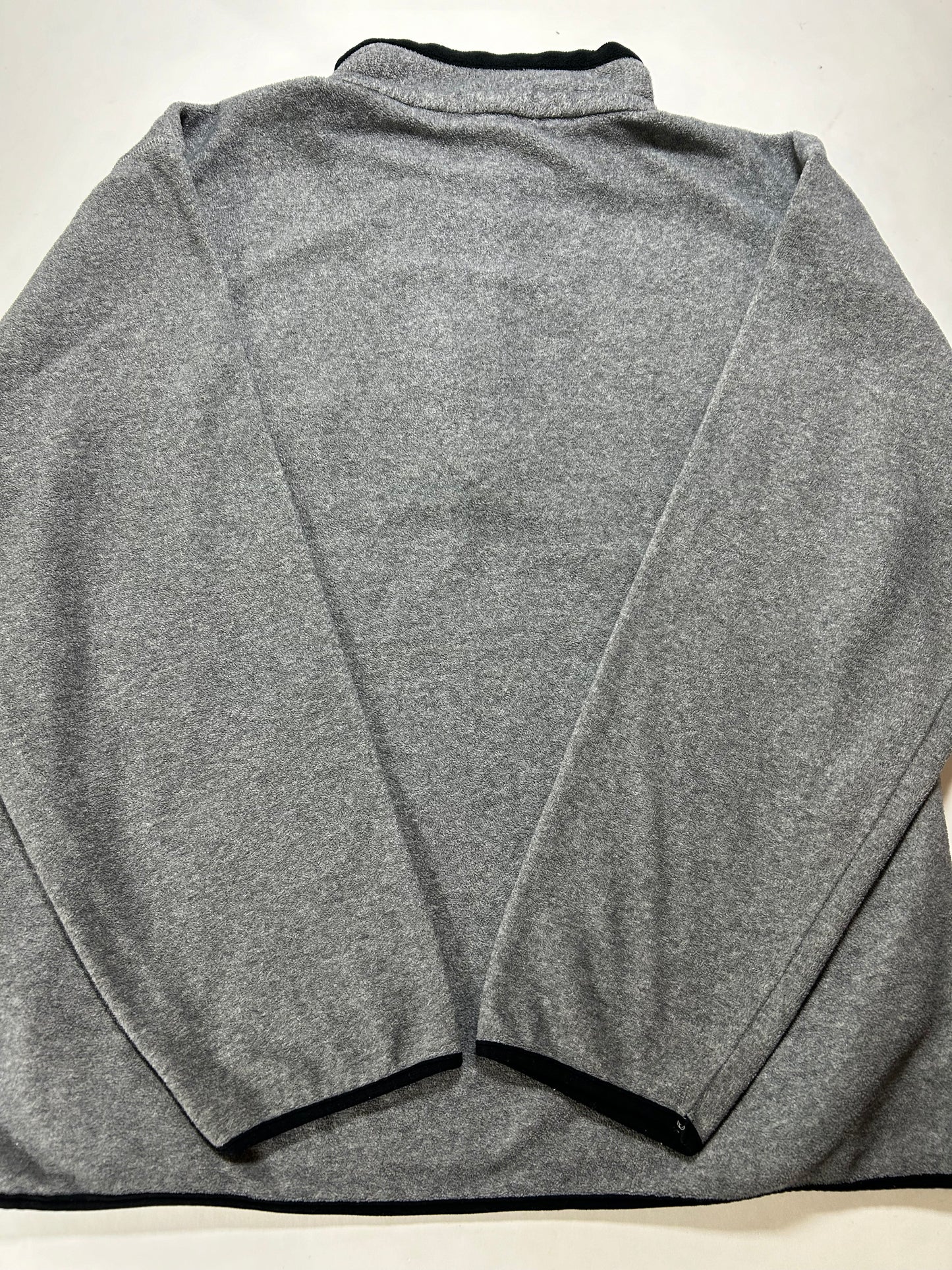 Vintage 90s Nautica Competition 1/4 Zip Fleece Pullover Made In USA Gray M/L Fit 24.25x27.5 Inches