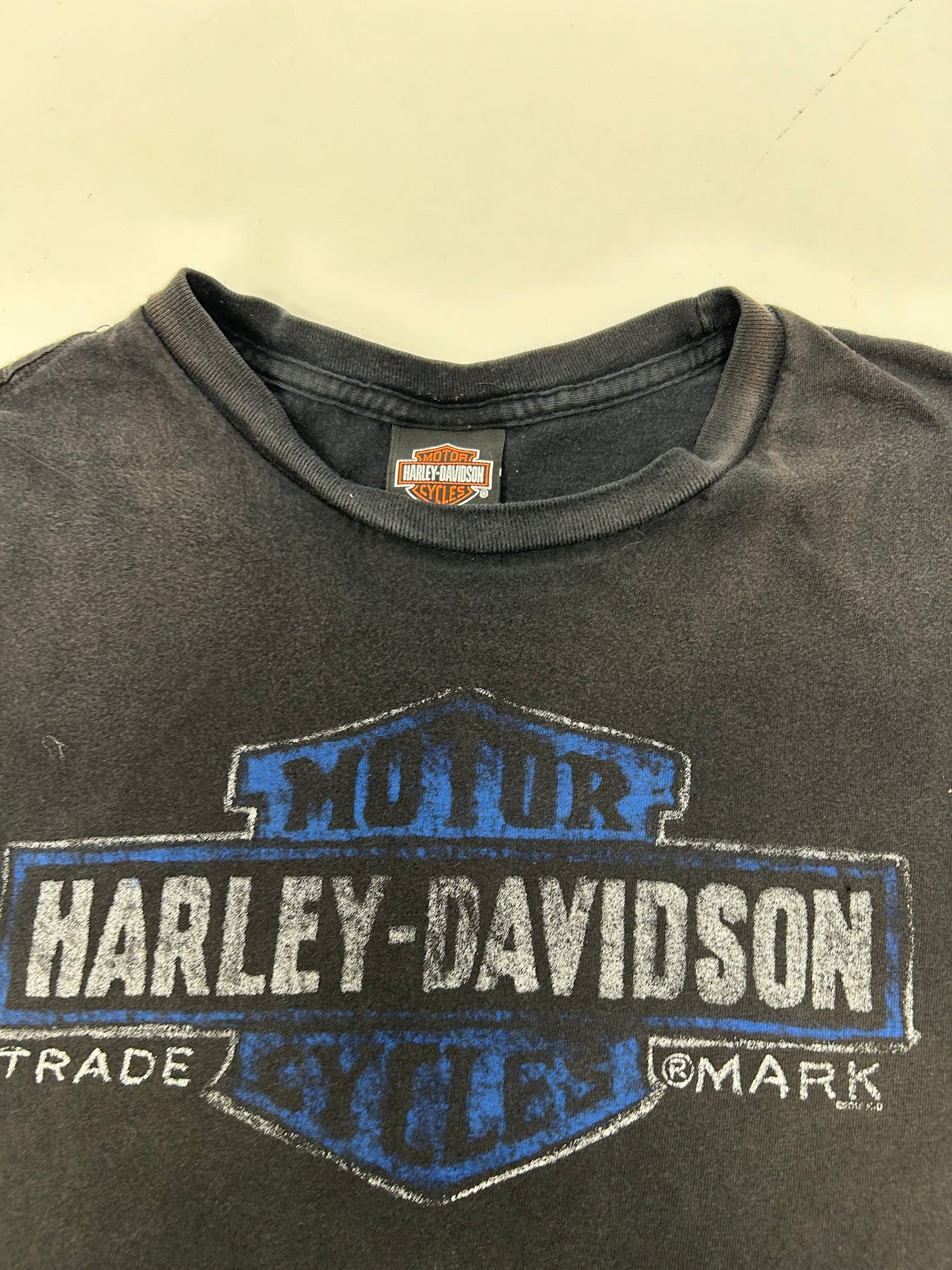 2010s Harley Davidson Motorcycles Six Bend Fort Myers Florida Chopped Sleeveless Tee 3XL 28.25x31.25 Inches As Is Wear & Fading