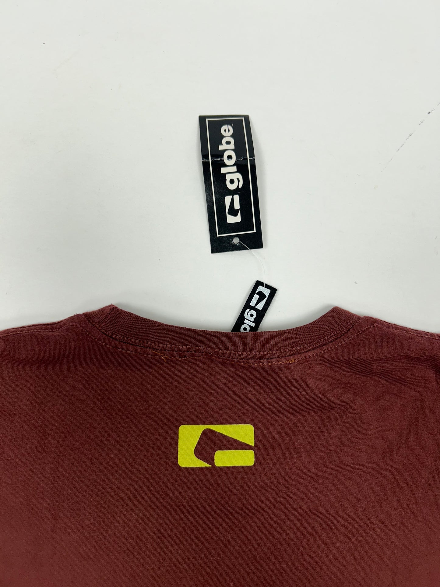 Vintage Globe Shoes Skateboarding Down Stripe Slim Fit Skate Tee New Medium 19.5x28.25 Inches DS Brand New Old Stock With Tag
