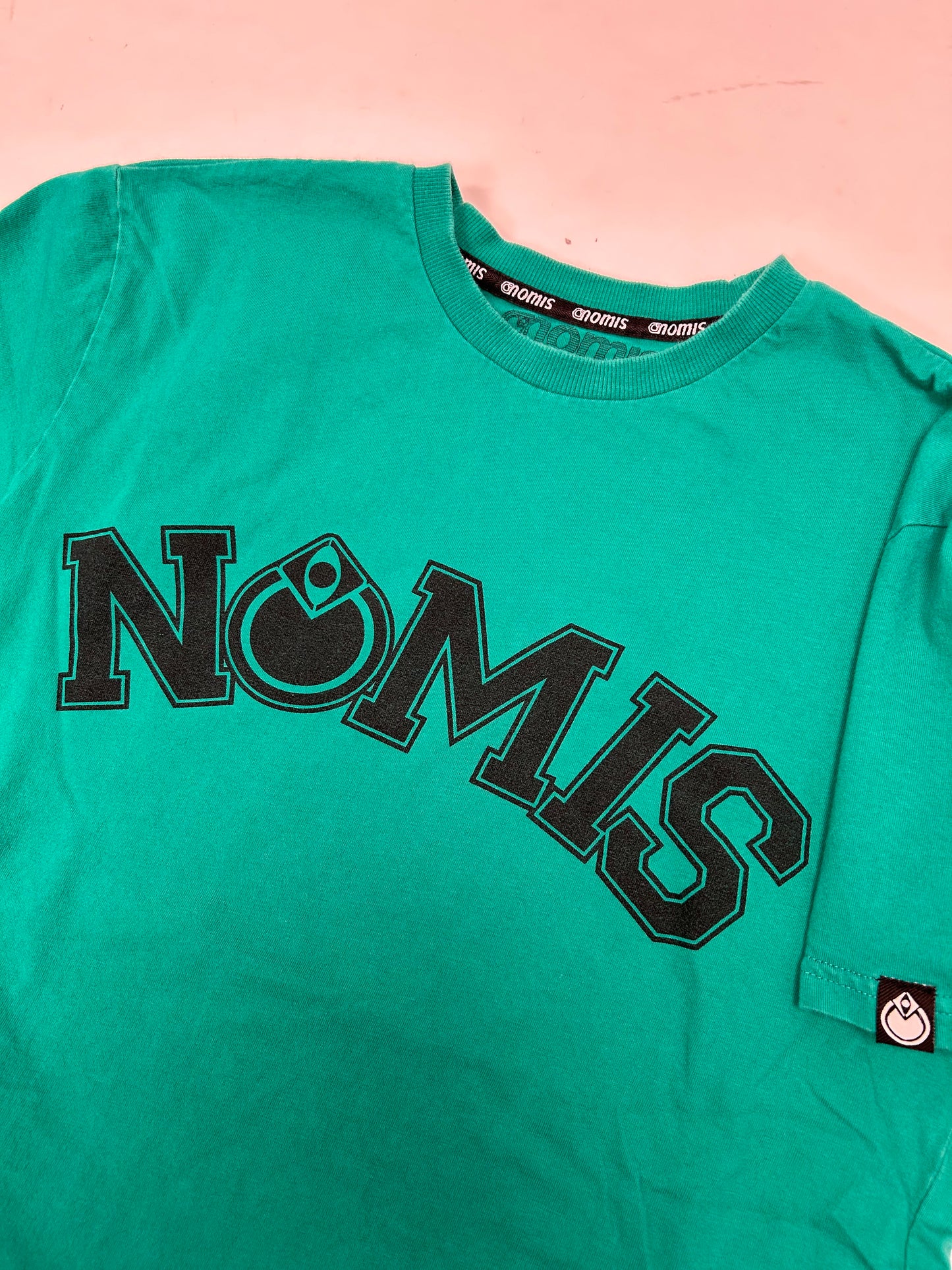 Nomis Surf Snowboarding Skate Hipster Brand Tee Green Medium 20.5x28 Inches