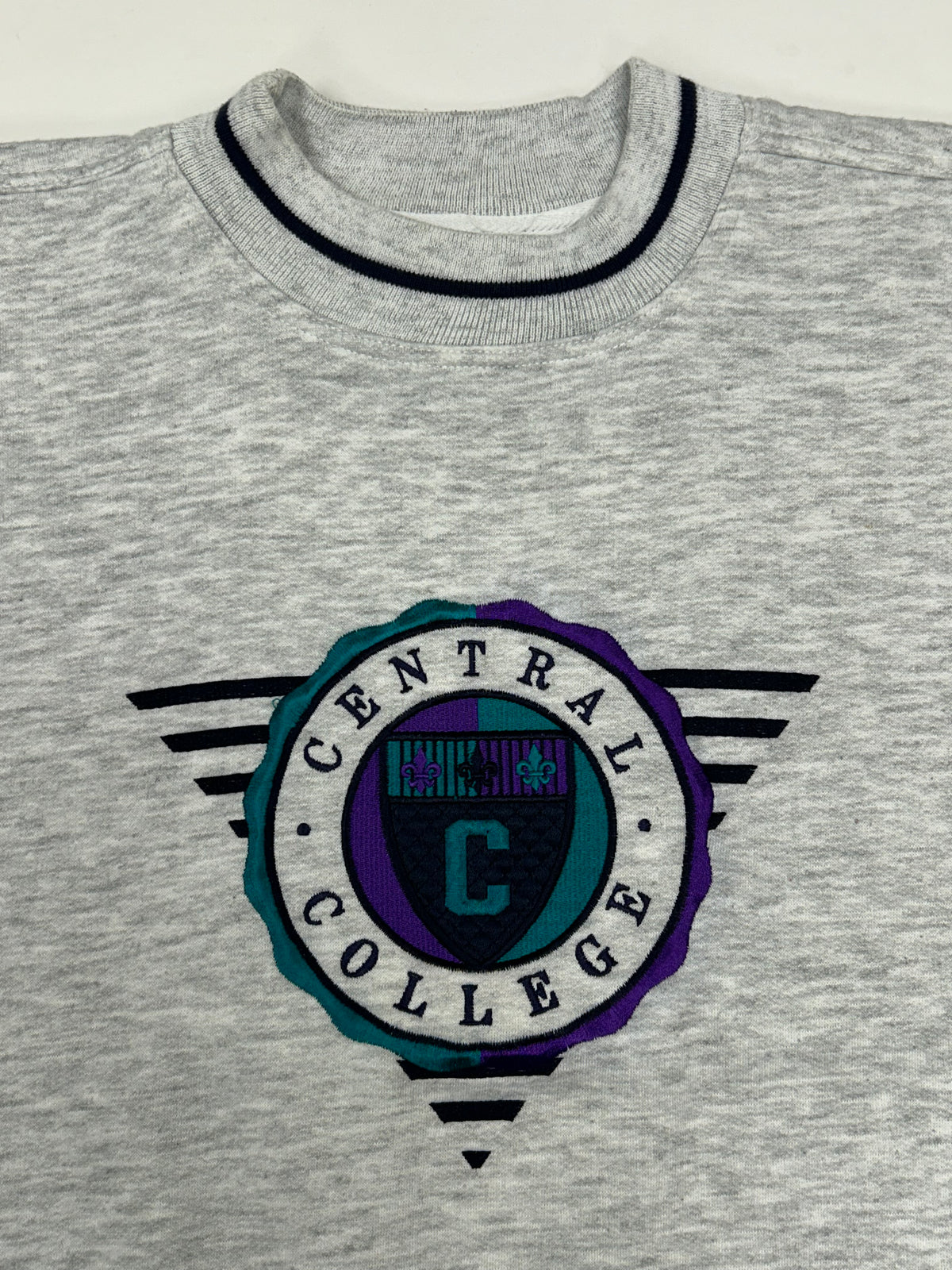 Vintage Central College Crewneck Sweatshirt Gear For Sports Tagged Medium 24.75x27 Inches