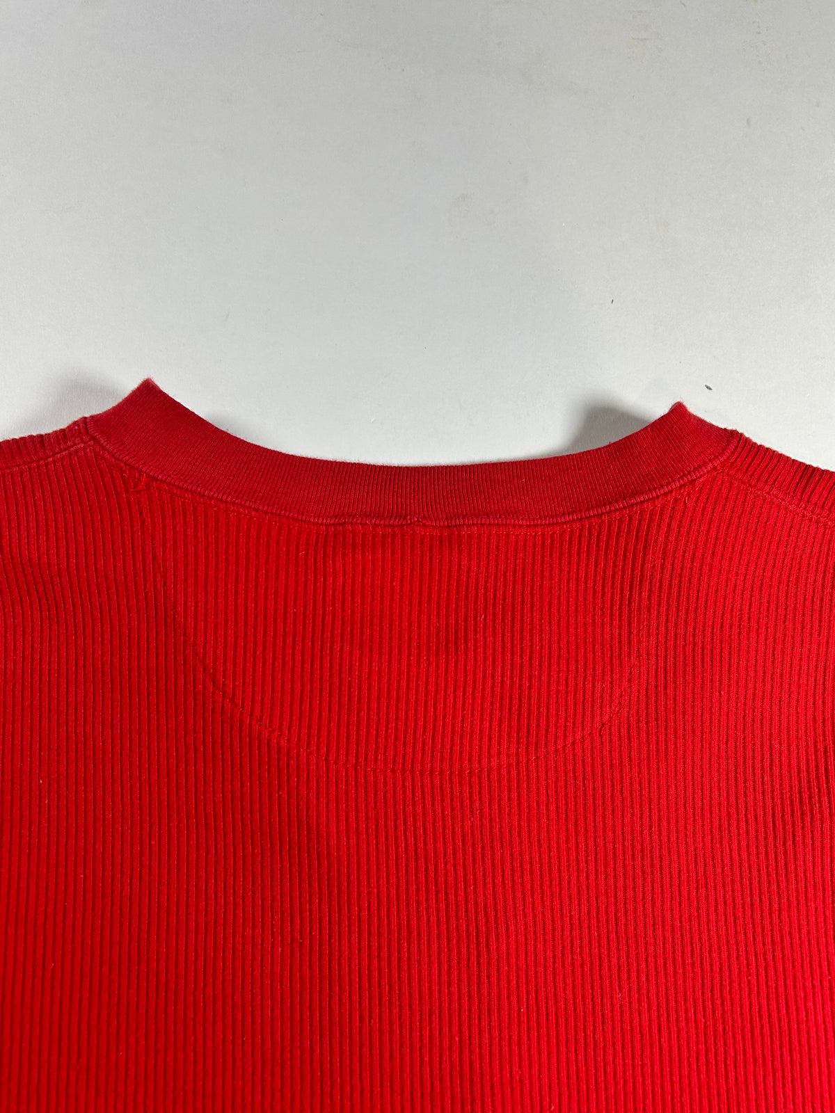 Vintage 90s Marlboro Unlimited Thermal Red Ribbed Cotton Pullover Henley XL 24.75x28.25 Inches