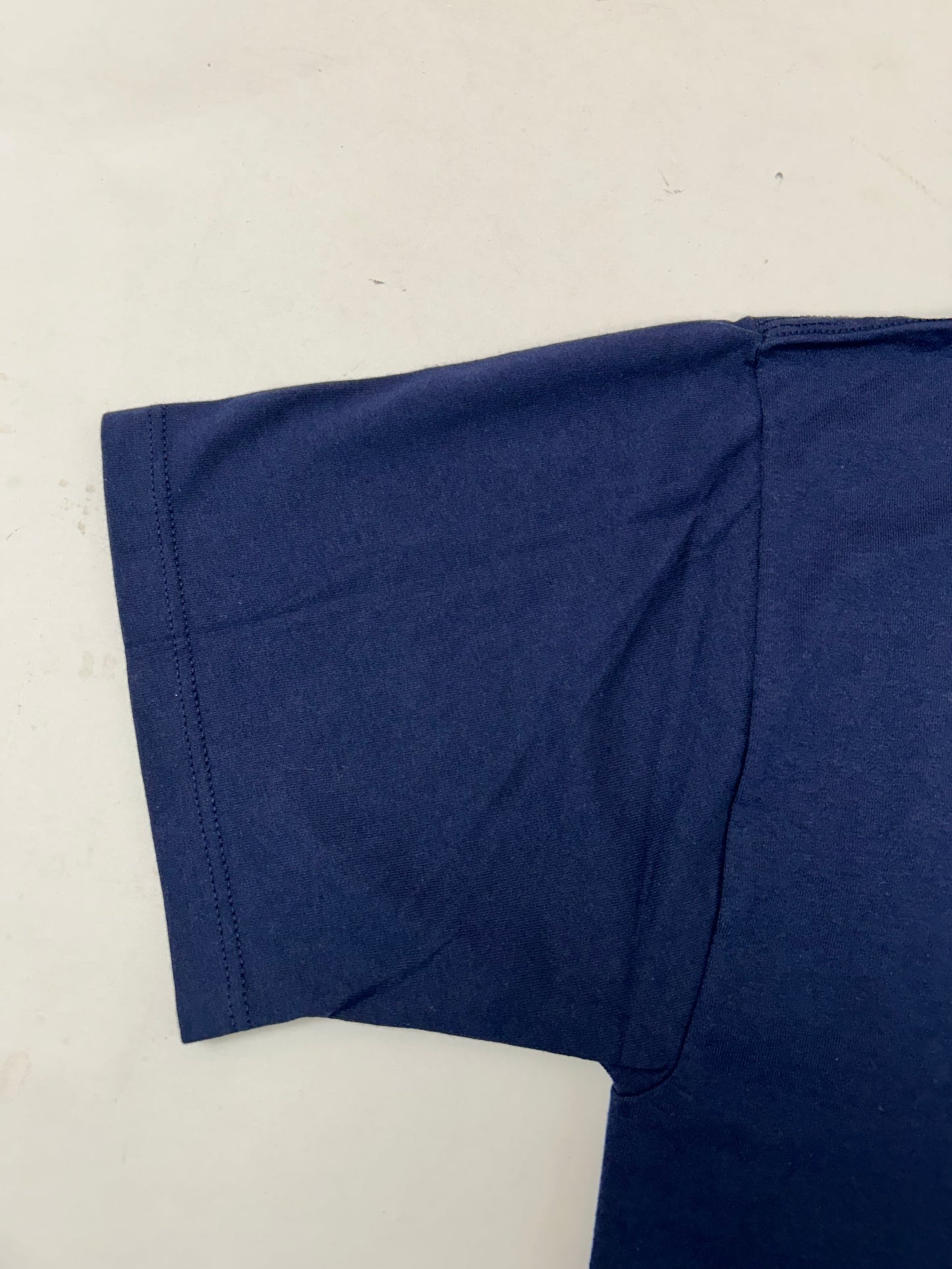 Edgewood NJ first edition “Deeper Than The Roots.” Tee Large 21.5x31.25 Inches 90s JERZEES 100% Cotton USA Navy Blue