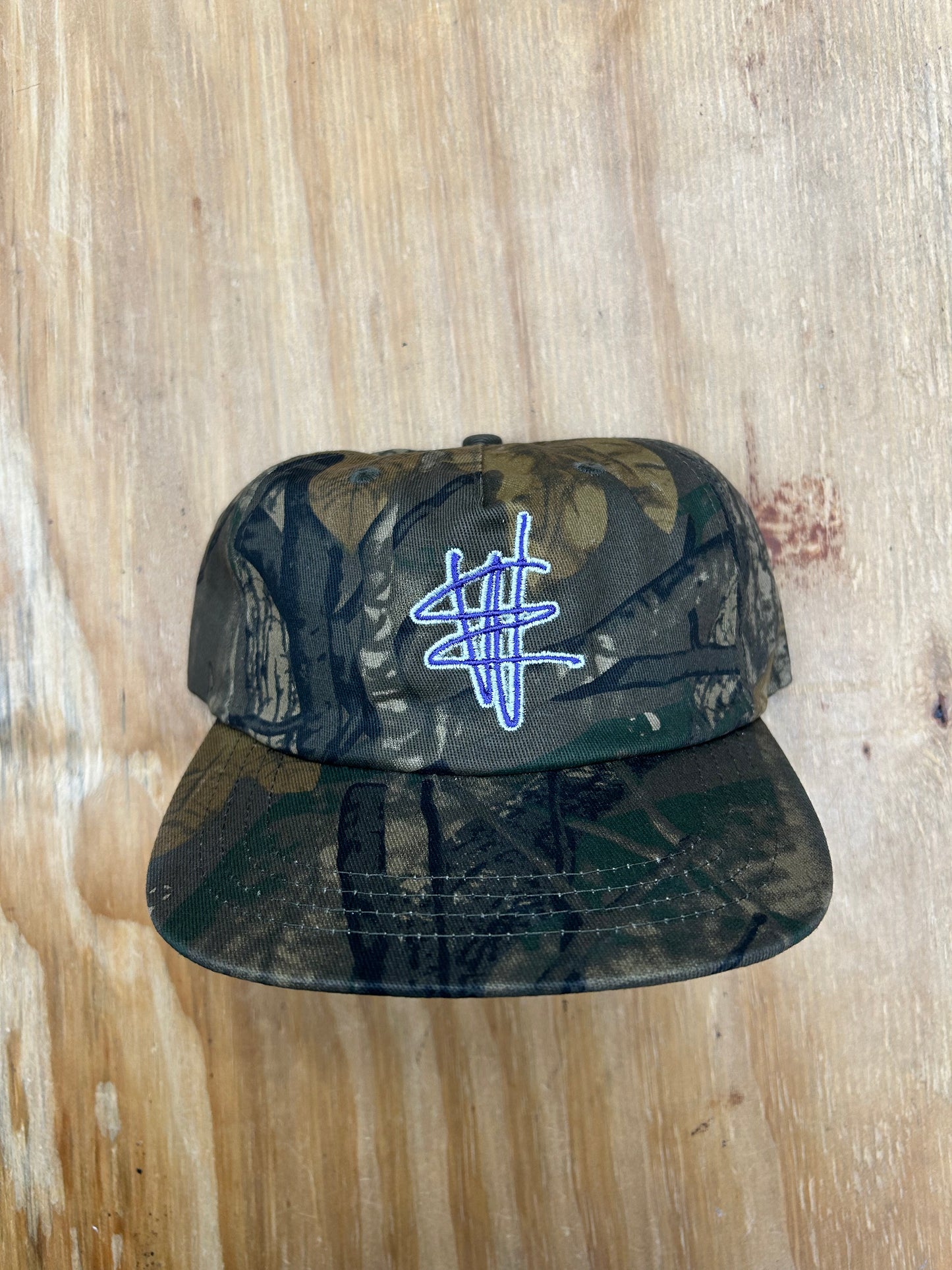Edgewood NJ EW 973 Team Logo 5 Panel Cotton Adjustable SnapBack Hat Vintage Camo