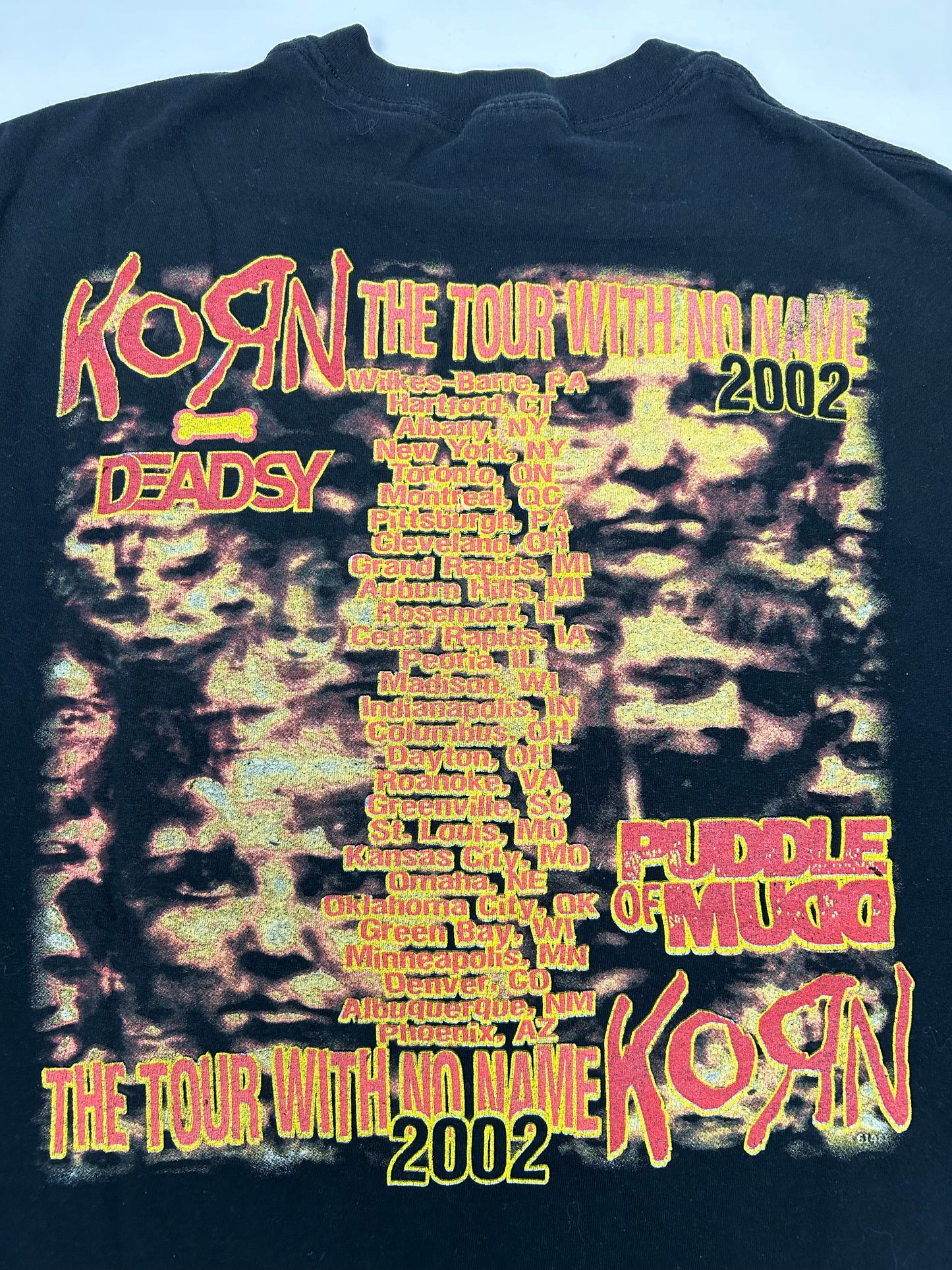Vintage 2002 Korn Untouchables  The Tour With No Name Band Heavy Rock Shirt XL 23.25x29.25 Inches