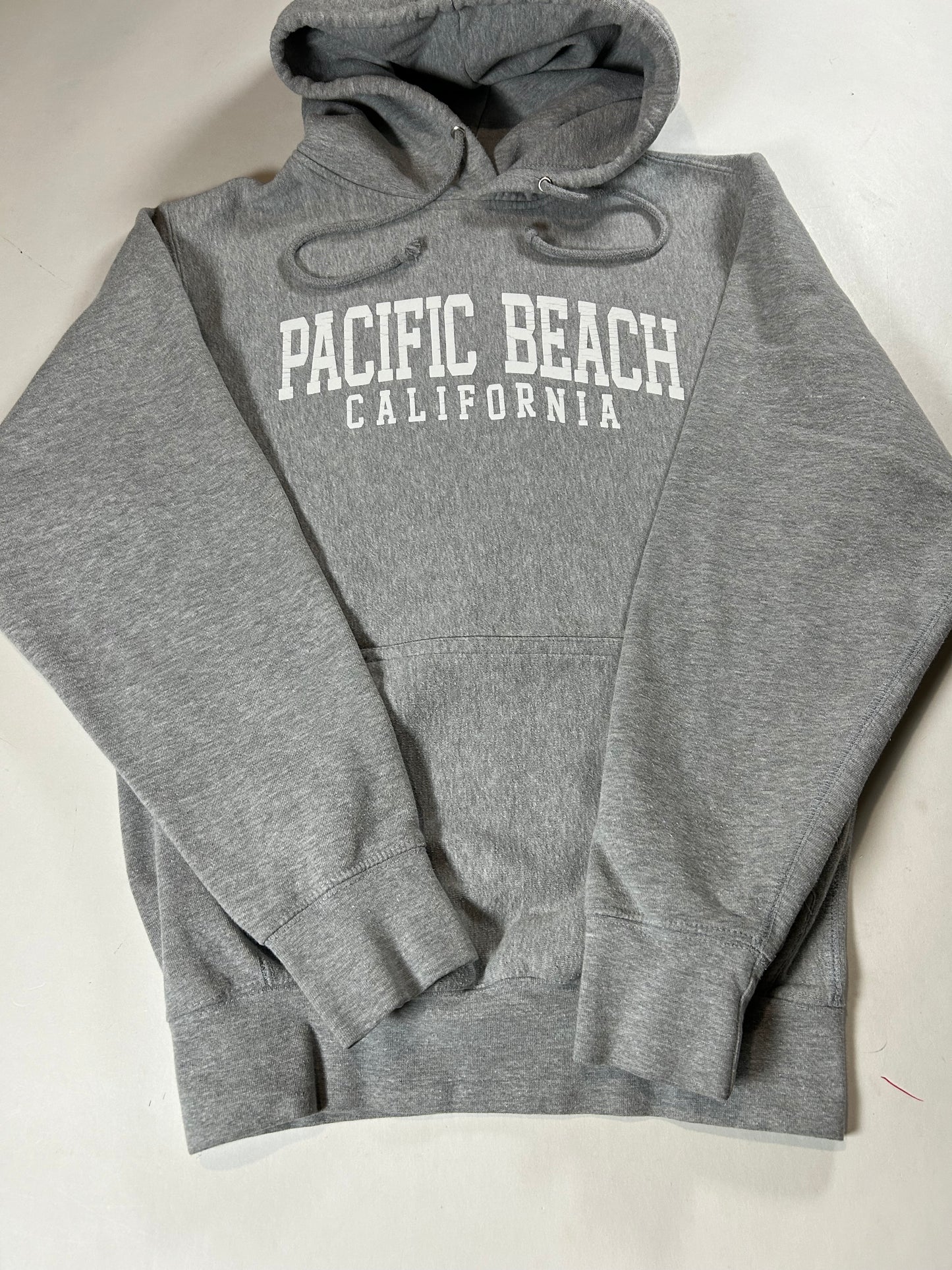 MV Sports Pro-Weave Pacific Beach California Hooded Sweatshirt XS 20.5x27.5 Inches Gray