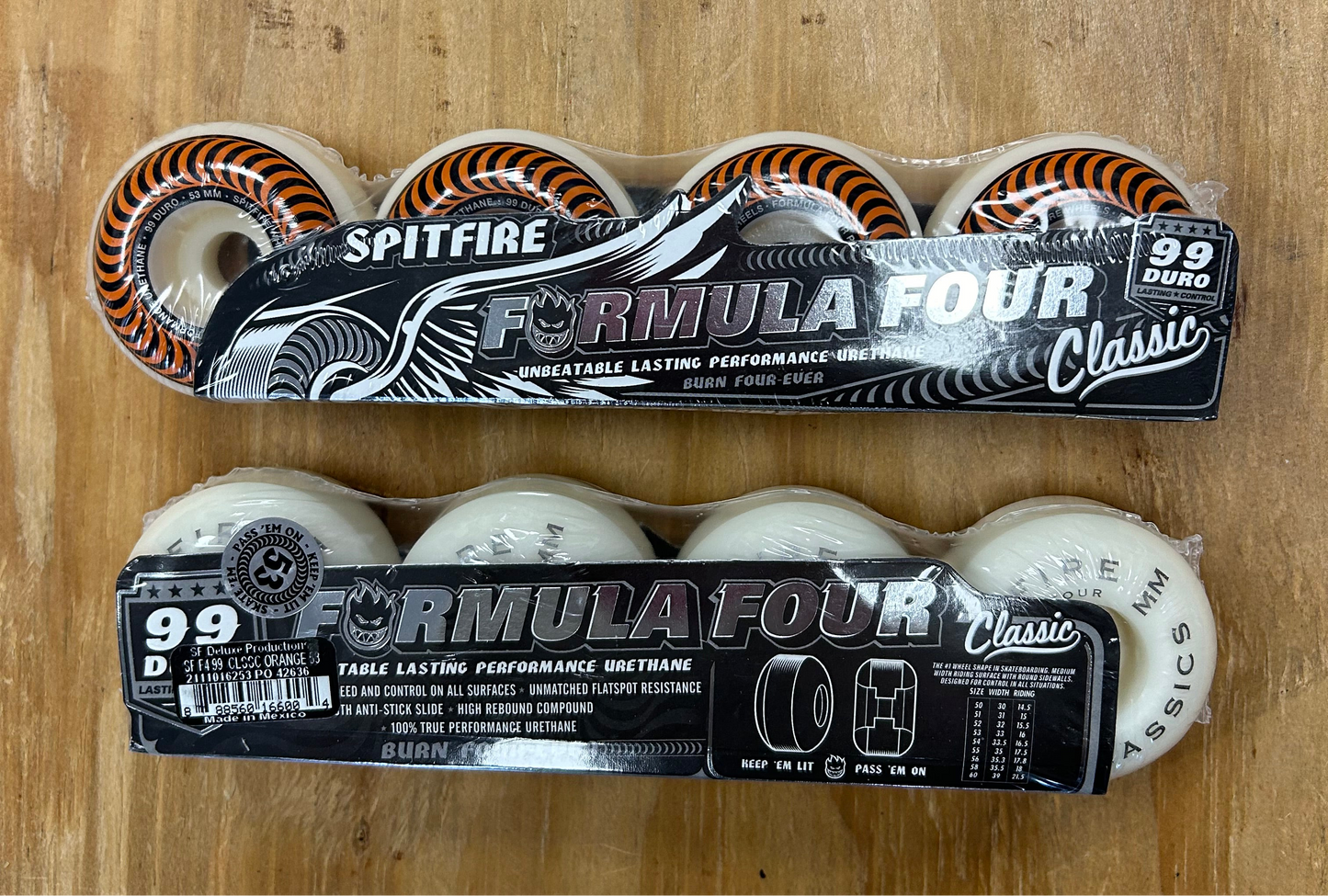 Spitfire Formula 4 Classic Swirl 99 Duro 53 MM Orange Wheel