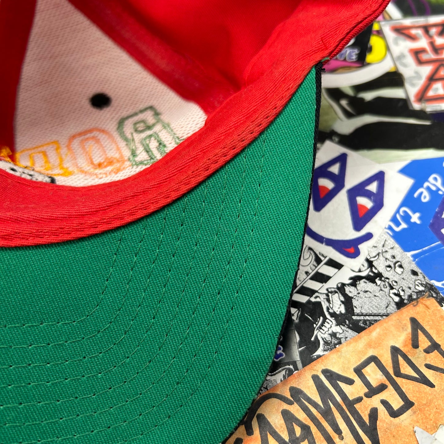 Vintage Dennis Rodman SnapBack Hat Rodman 91 Spell Out KC Caps Red Rare 90s