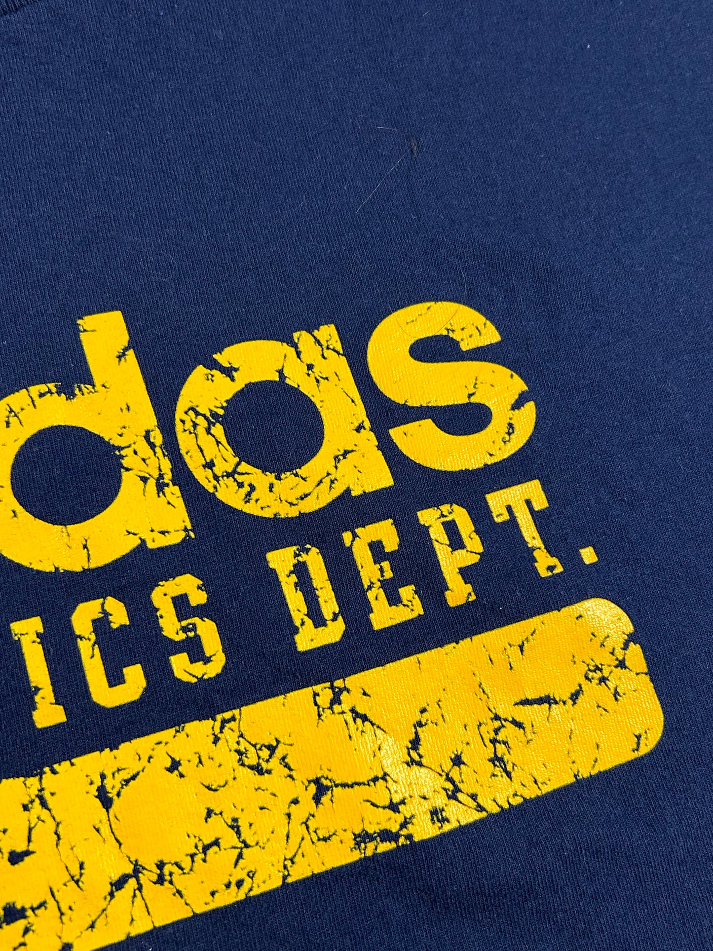 Vintage 00s Adidas Athletic Dept. Issue No. Tee 2XL 27x31 Inches Navy/Gold