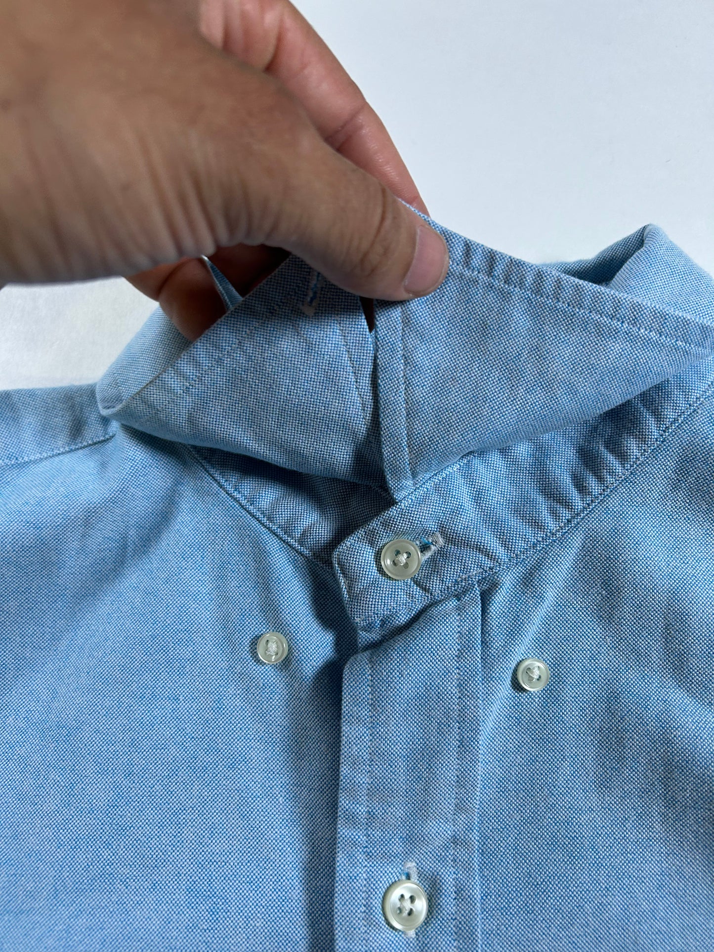 Polo Ralph Lauren Classic Fit Button Down Shirt Size Medium 22.5xBlue Made In Philippines 00s