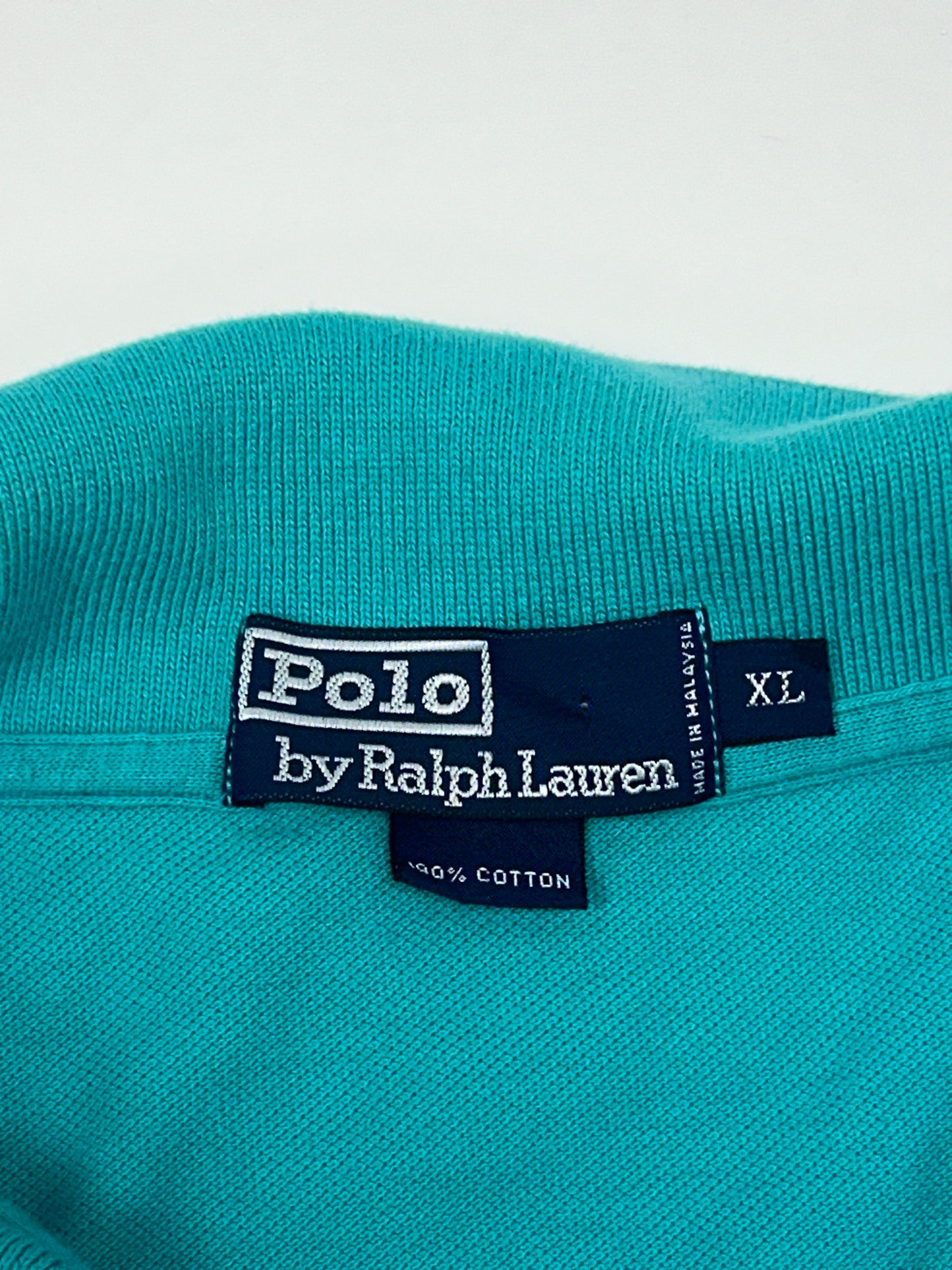 VINTAGE Polo Ralph Lauren Mens Teal Polo Shirt Extra Large