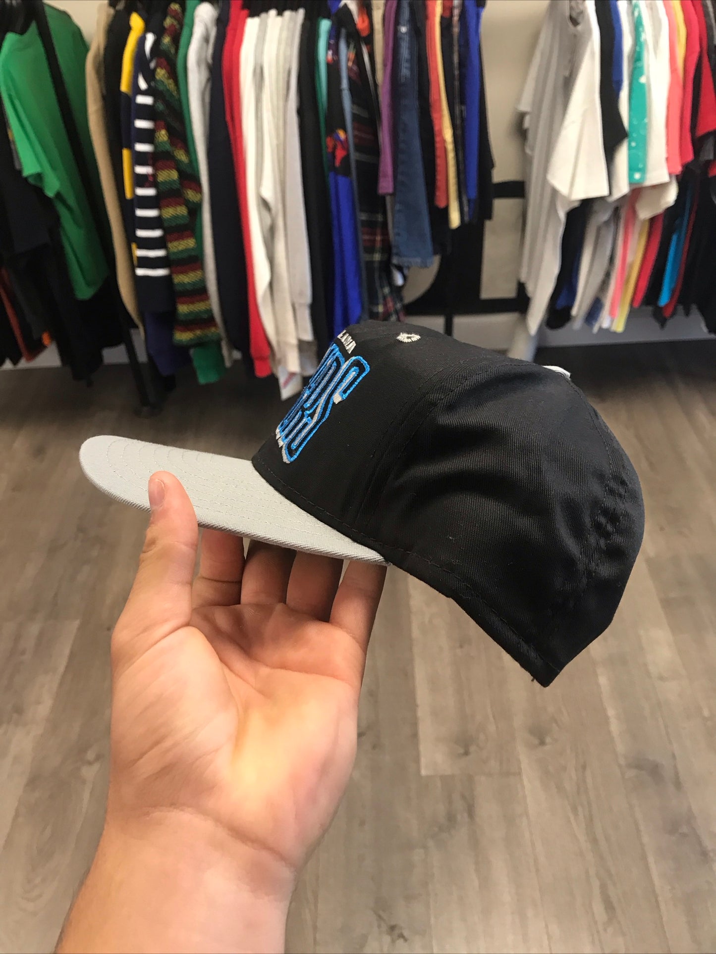 Vintage 90s Ajd NFL Carolina Panthers Embroided Snapback Hat Great condition