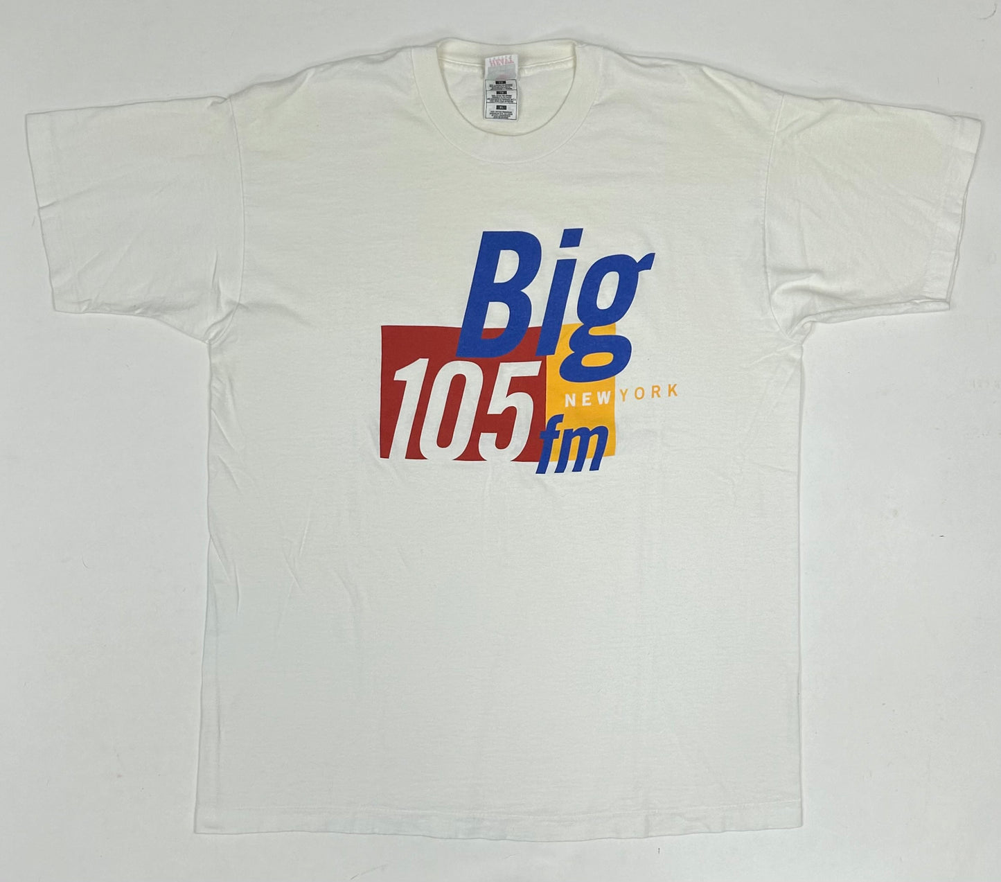 Vintage 90s Radio Station Big 105 FM New York Promo Tee XL 23.5x31.25 Inches