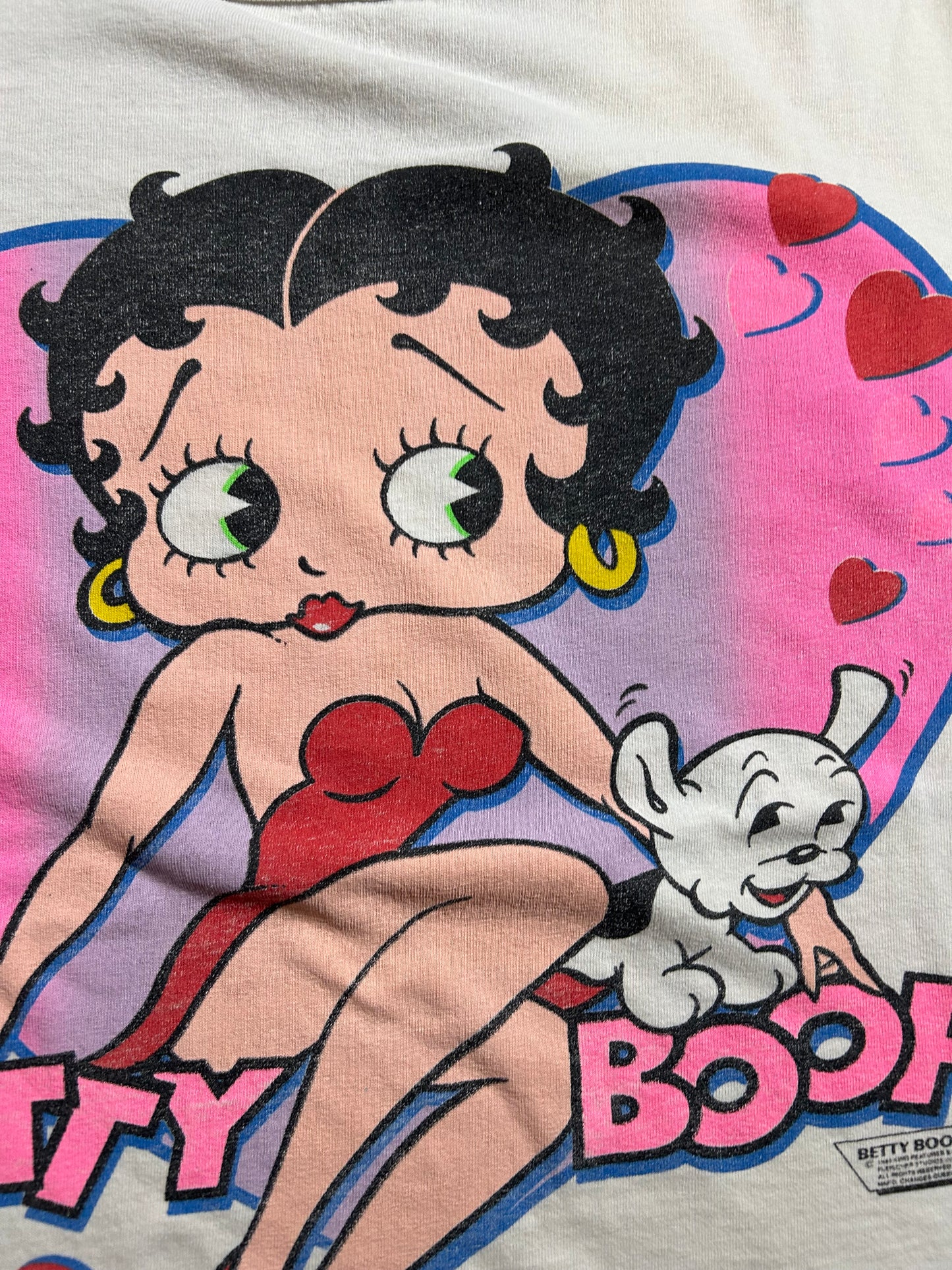 Vintage Betty Boop Pudgy 1989 Graphic T-Shirt Changes Tag Boxy XL 24.5x27 Inches As Is Worn