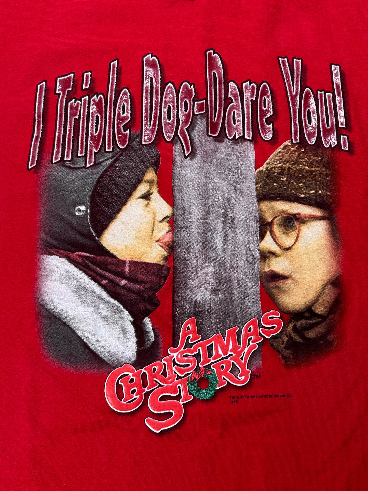 2005 A Christmas Story I Triple Dog-Dare You Movie Promo Tee Medium