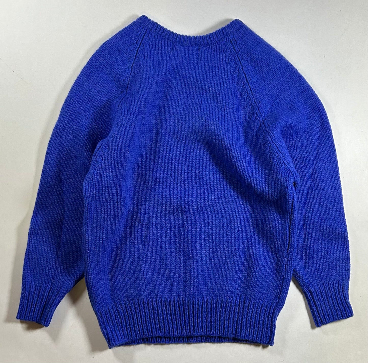 Vintage L.L. Bean Sweater Blue Knit Crewneck Shetland Pure Wool Women’s Small 18.5x26.25 Inches