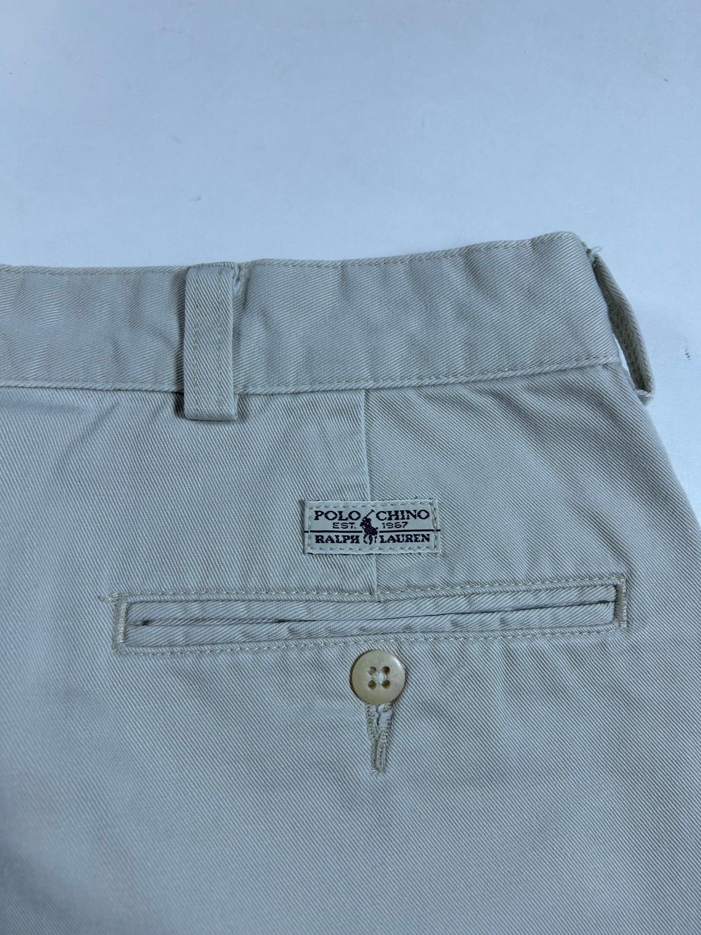 Vintage 2000s Polo Ralph Lauren Khaki Chino Pleated Shorts Tyler Short 34 17.25x21.75 Inches