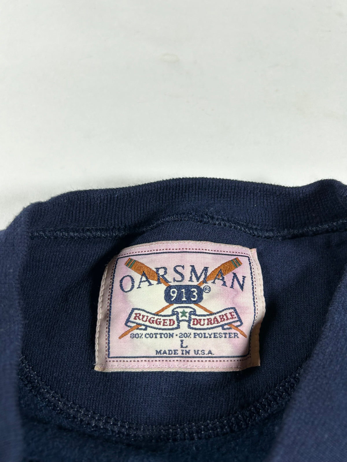 Vintage Oarsman University Of Delaware Dad College Made In USA Crewneck Sweatshirt Large 24.25x28.75 Inches