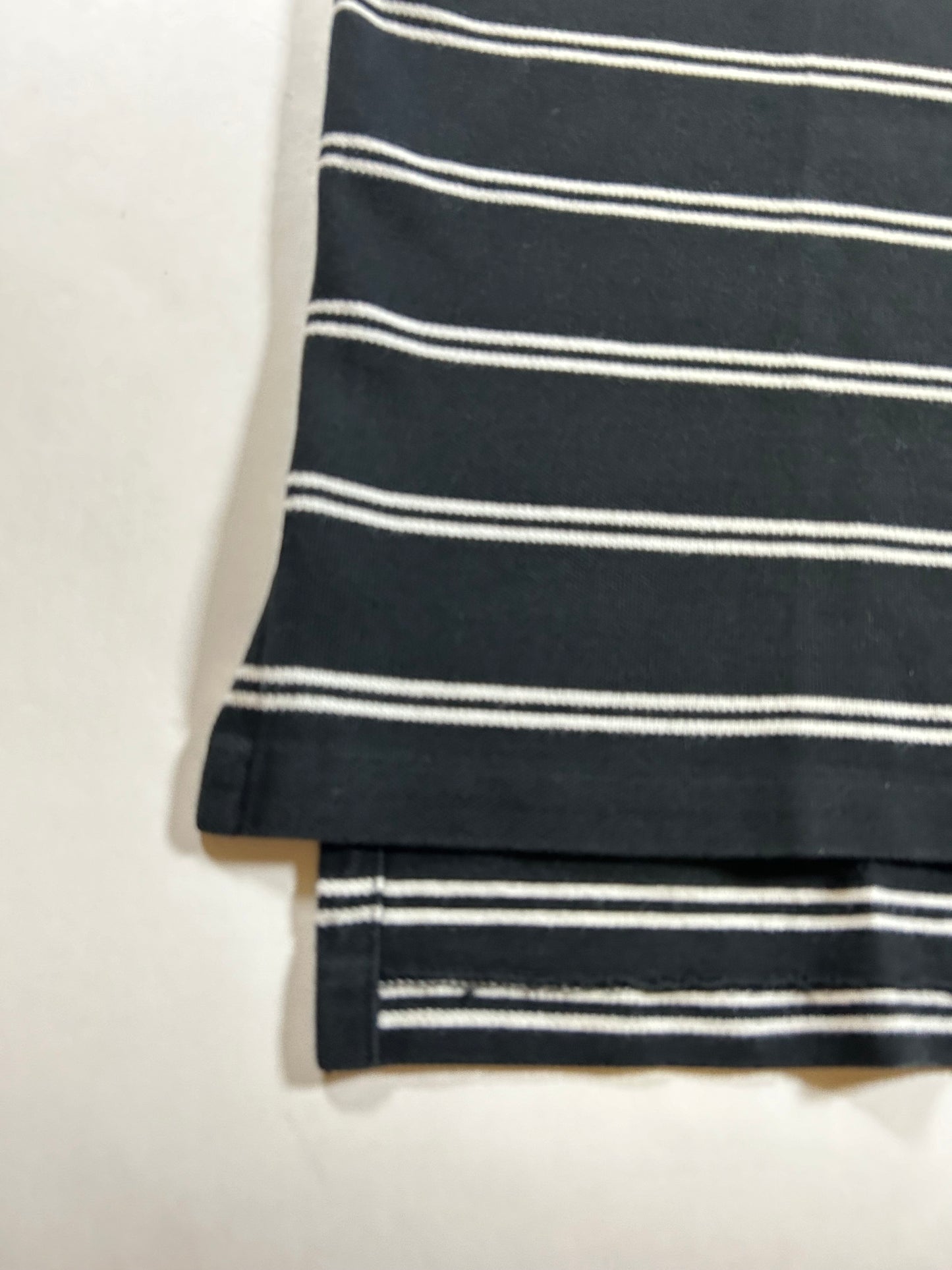 Polo Ralph Lauren Polo Shirt White Pony Logo Black White Striped 23.5x27.5/29.25 Inches