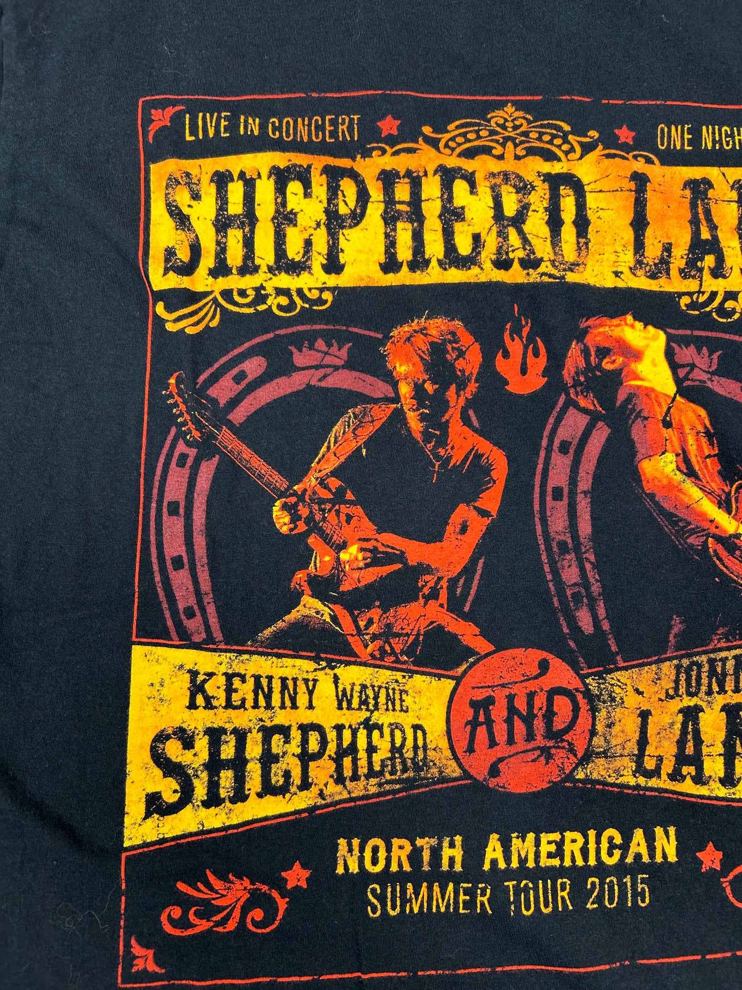 Kenny Wayne Shepherd Jonny Lang Music Tee North American Summer Tour 2015 Large 22.25x27.75