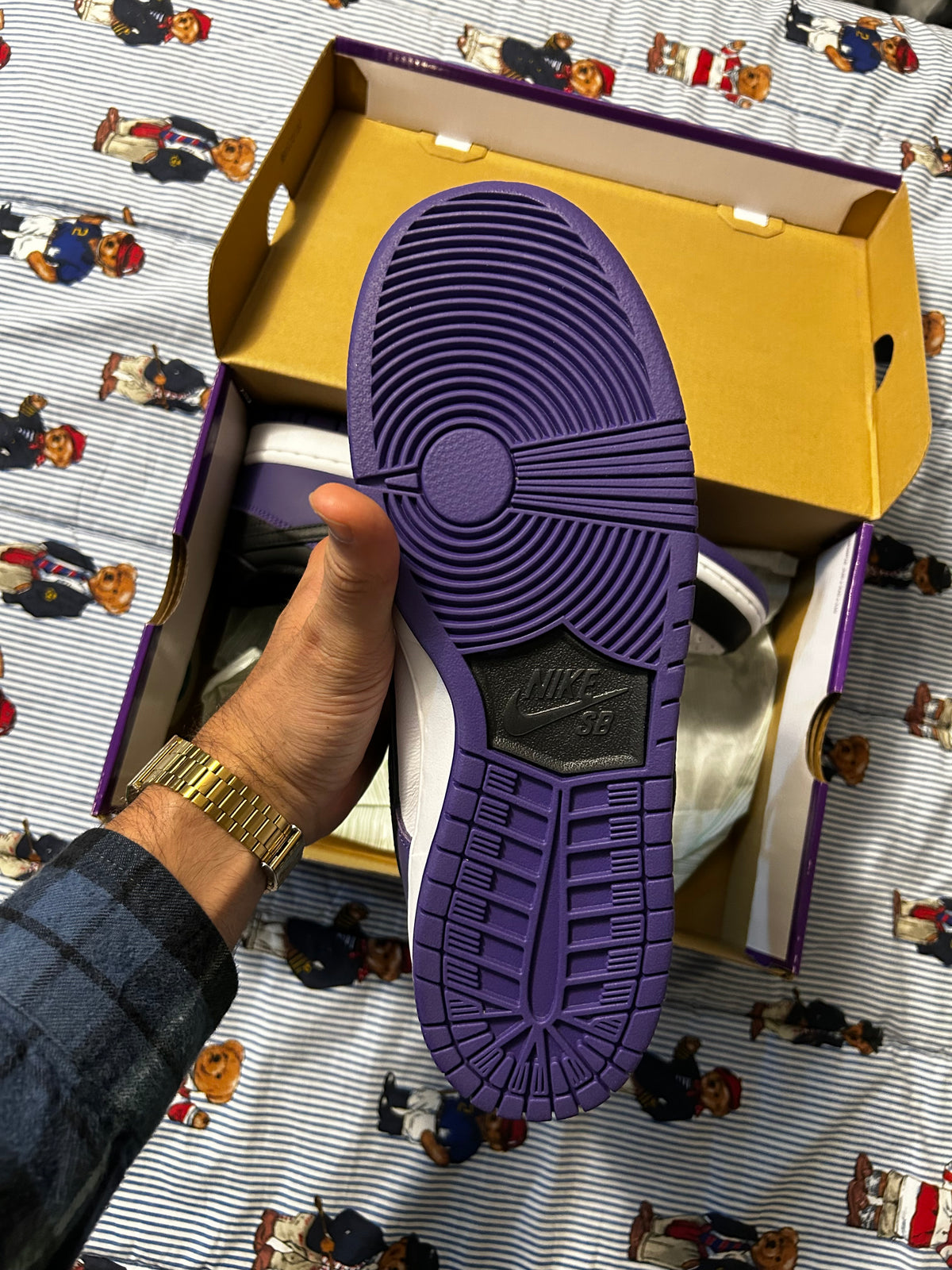 Nike SB Dunk Low Court Purple Size 10 Brand New With Box Skateboarding Shoe Skate