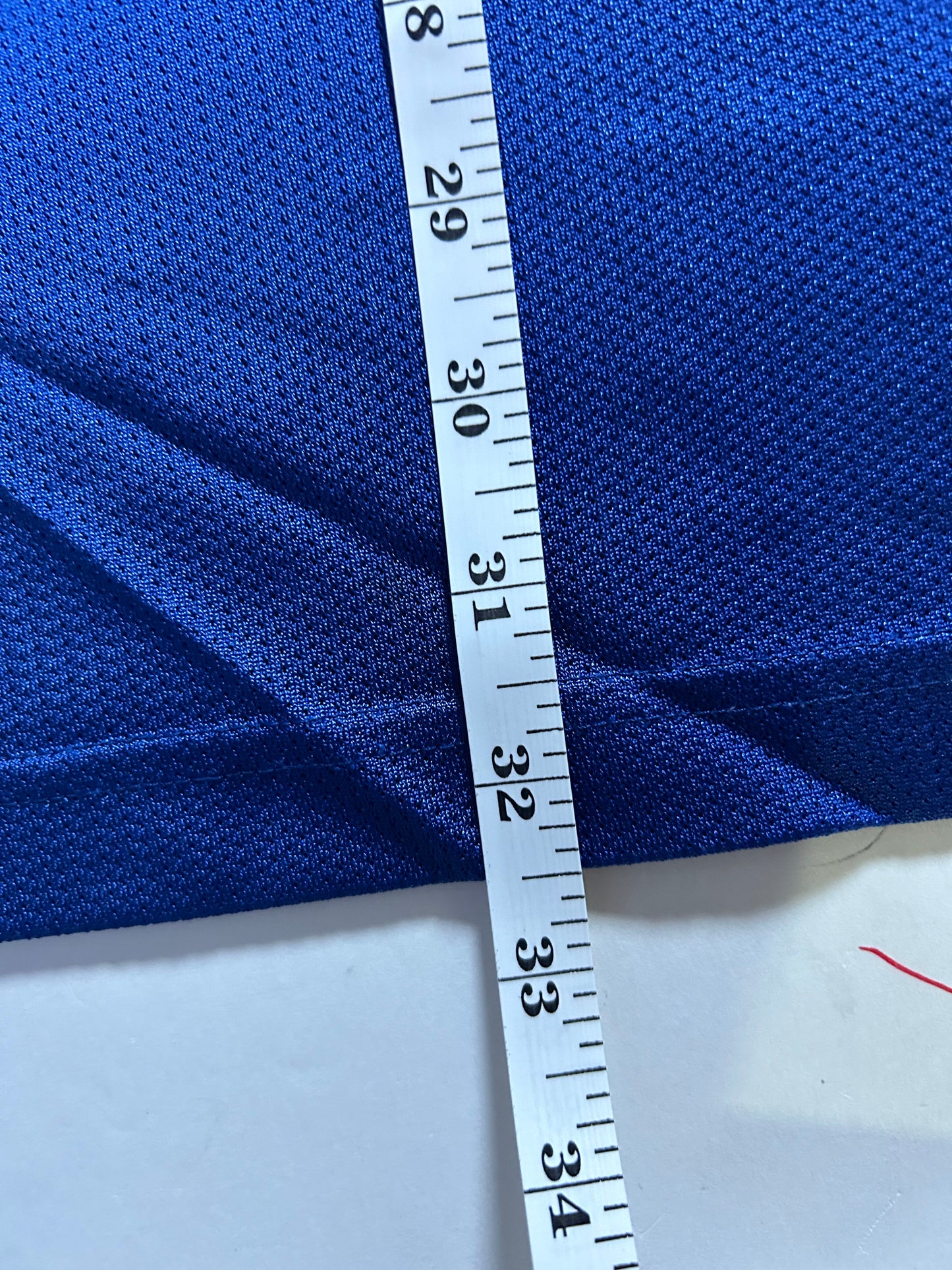 Vintage 90s Champion John Starks #3 New York Knicks NBA Felt Patch Jersey Blue 48 XL 23.5x32.5 Inches