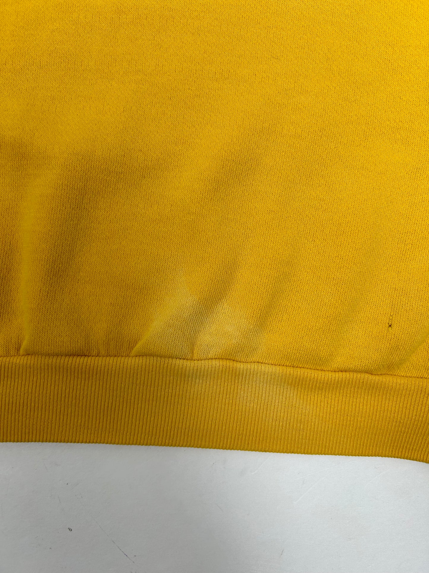 Vintage 70s Russell Athletic Sweatshirt Crewneck Blank Golden Yellow Boxy Fit 24.75x25 Inches