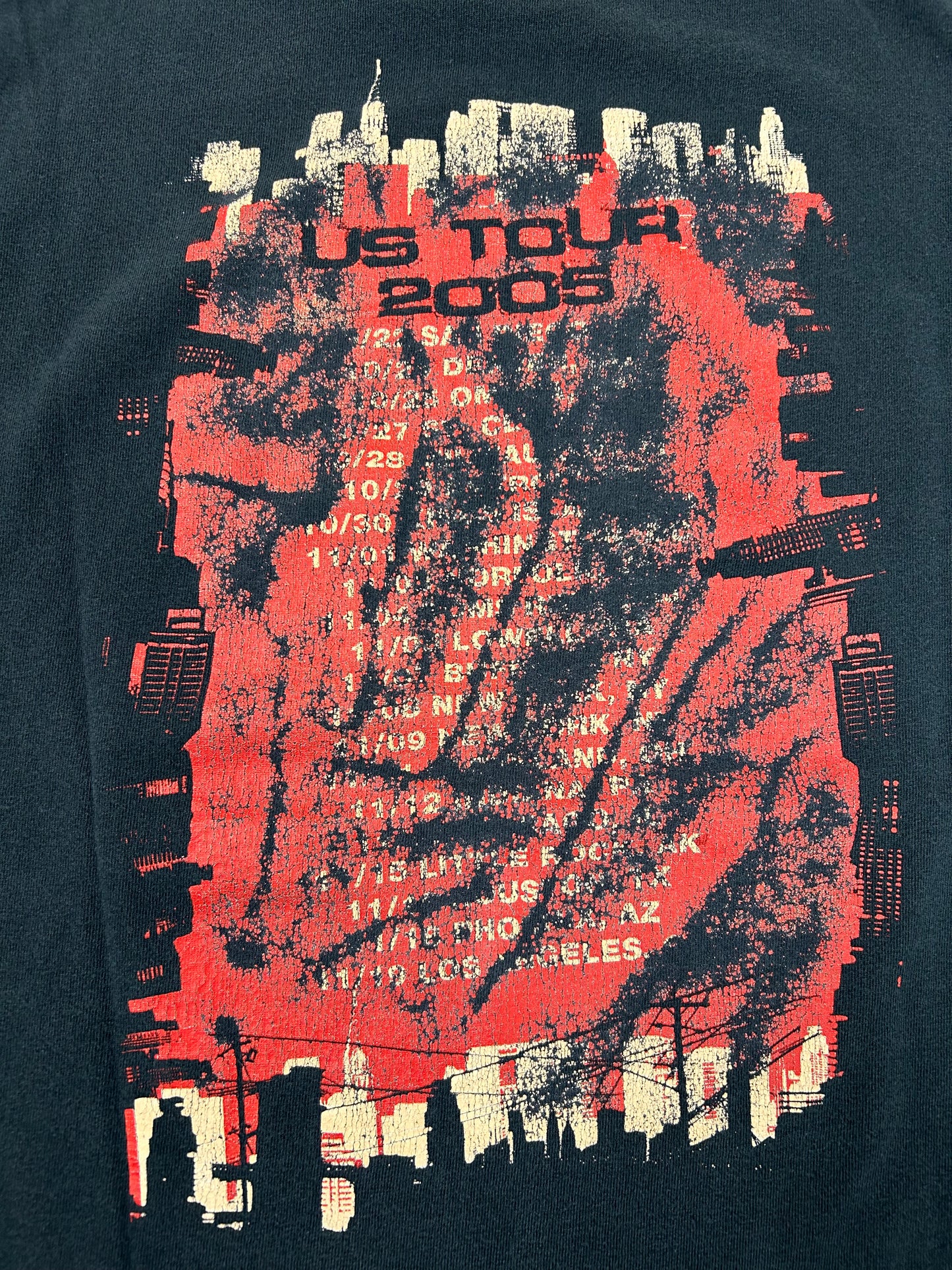 Vintage 2005 Simple Plan US Tour Music Band Tee Medium 19.25x26 Inches Faded Black