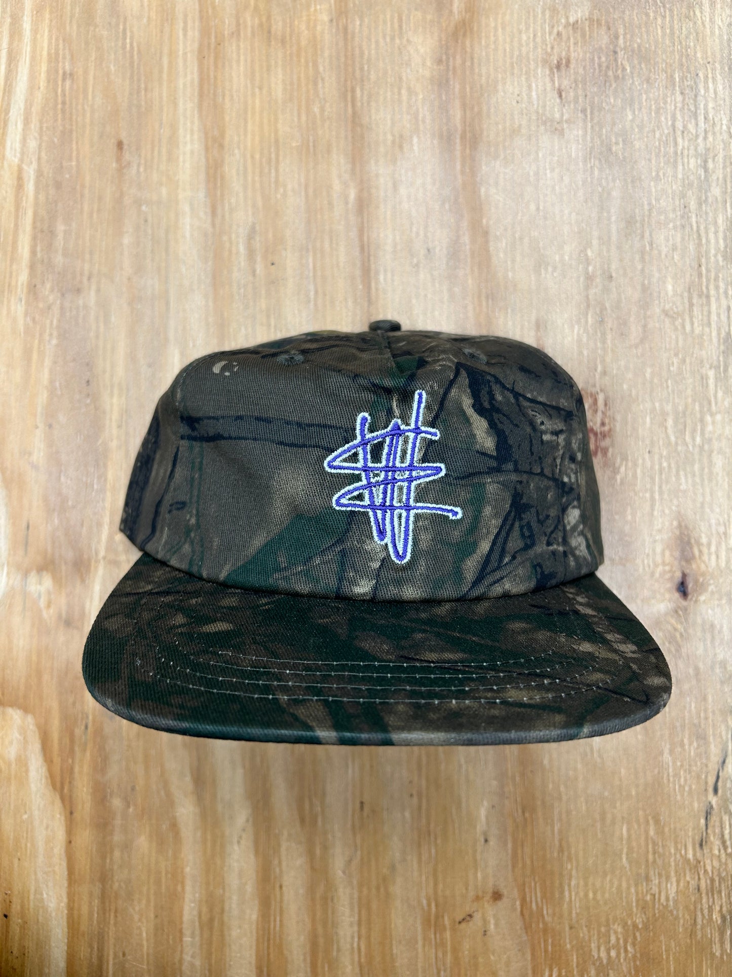 Edgewood NJ EW 973 Team Logo 5 Panel Cotton Adjustable SnapBack Hat Vintage Camo
