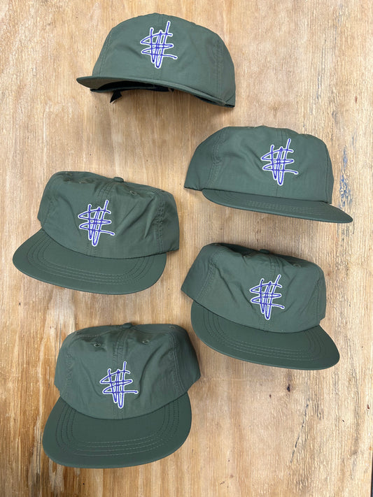 Edgewood NJ EW 973 Team Logo Nylon 6 Panel Adjustable Hat Olive Drab