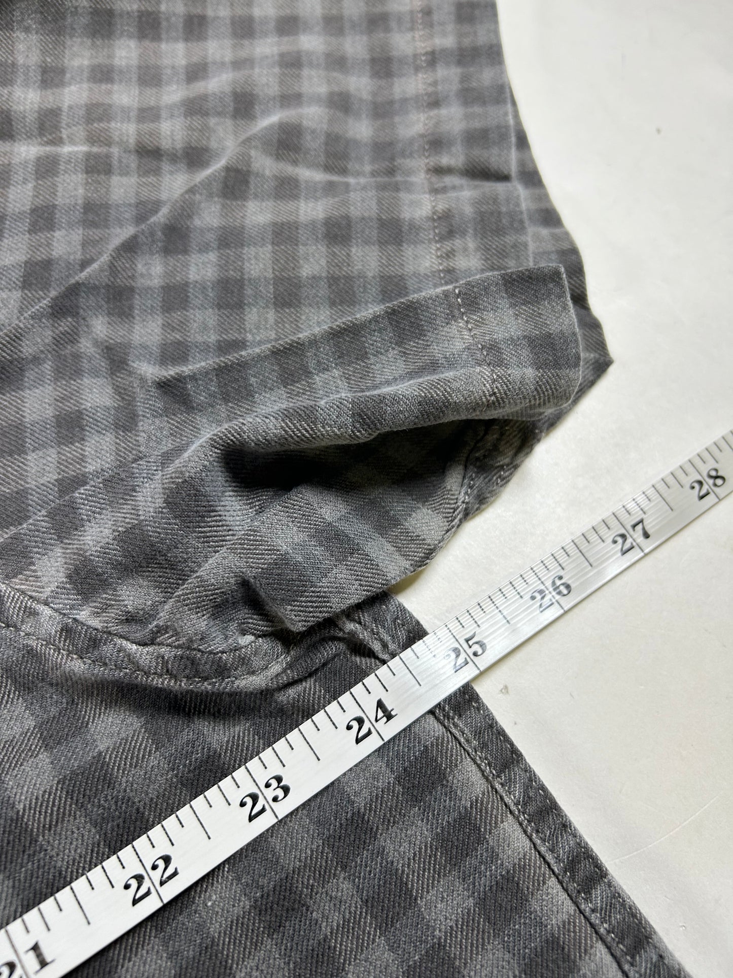 Harley-Davidson Motorcycles Mens Gray Plaid Button-Up Short Sleeve Shirt Size XL 24.5x32 Inches