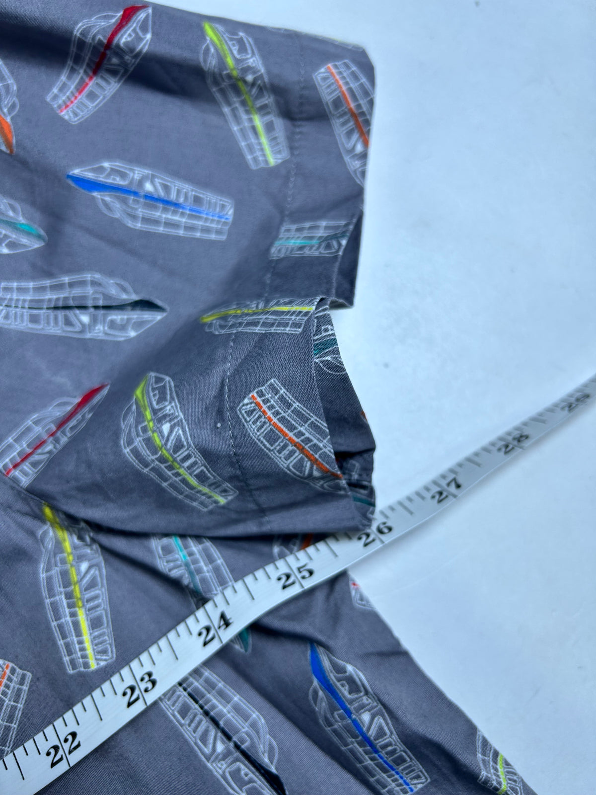 Disney Parks Men's Monorail Trains All Over Button Down Short Sleeve Shirt XL 25.5x30.5 Inches.