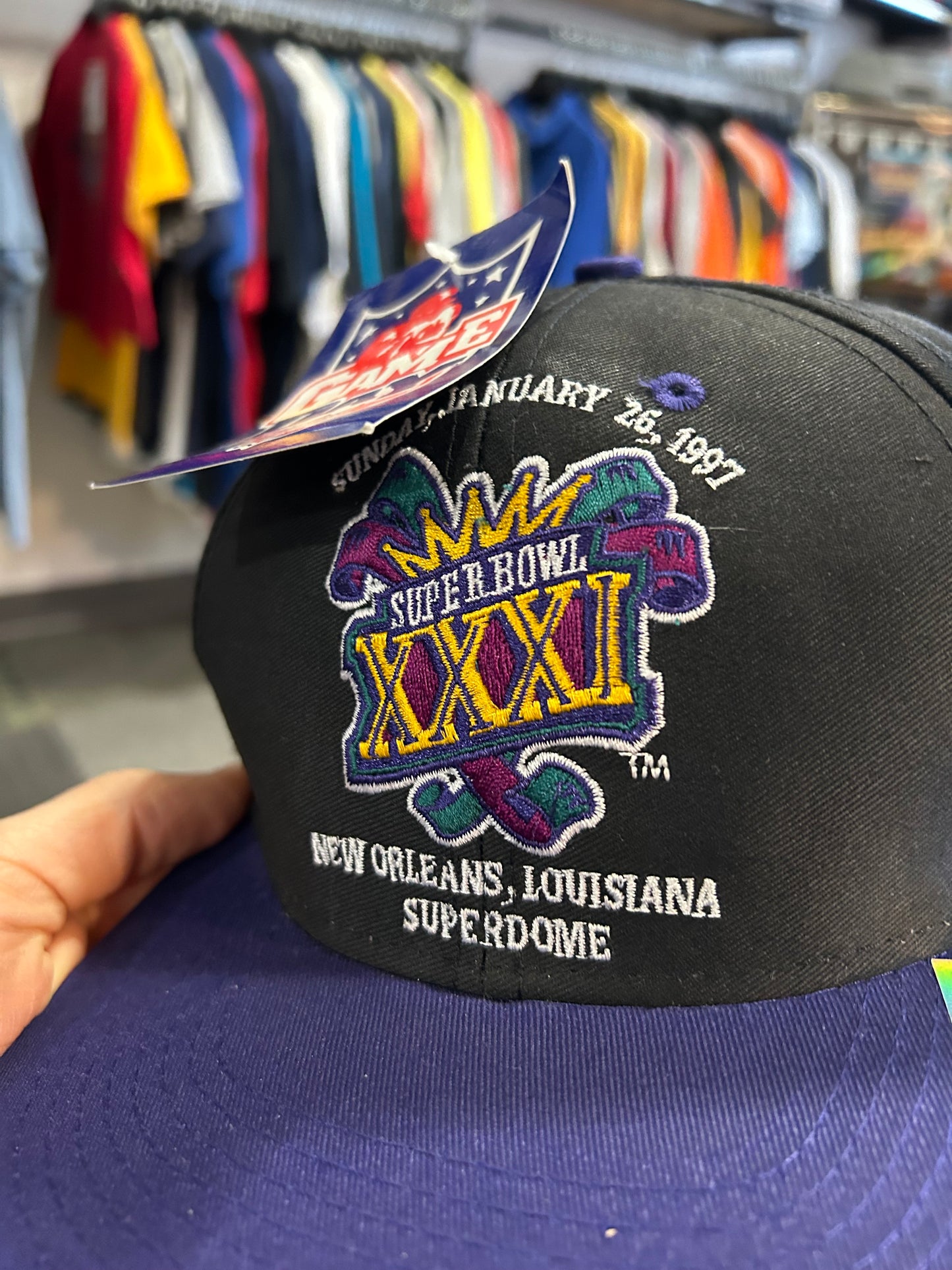 Vintage Logo 7 Super Bowl XXXI Green Bay Packers SnapBack Hat