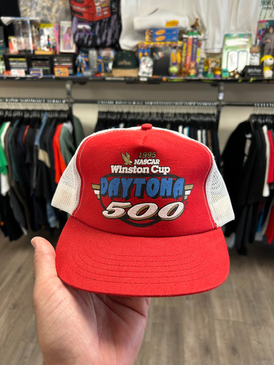 Vintage 1995 NASCAR Winston Cup Daytona 500 Trucker Snapback Hat Car Brand New