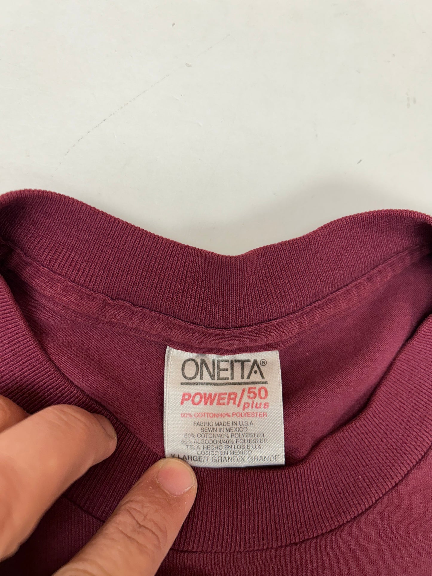 Vintage Nabisco Factory Fair Lawn New Jersey Tee XL 23.75x30 Inches Maroon