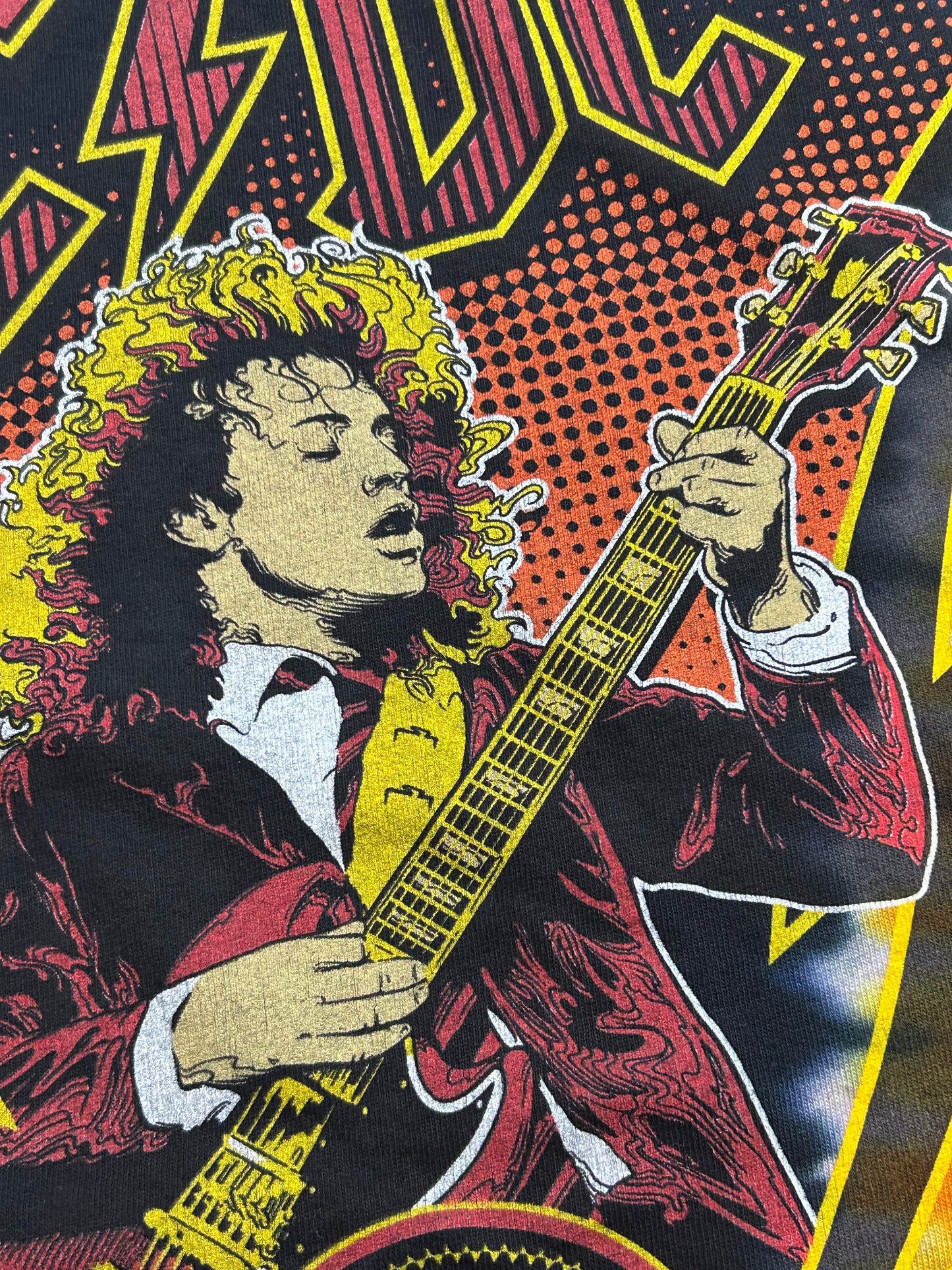2013 Liquid Blue AC/DC Tie-Dye Band Music Tee 2XL 25.25x31.25 Inches Clean
