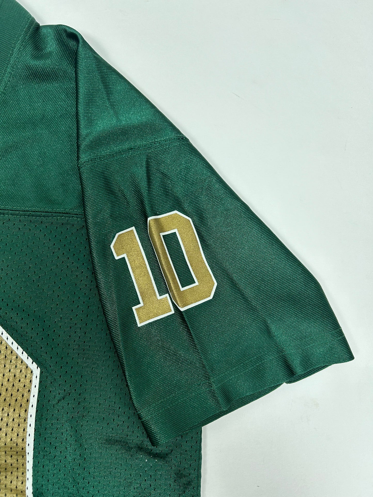 Vintage 2000s Adidas Notre Dame Fighting Irish Brady Quinn #10 Jersey Youth Medium Green