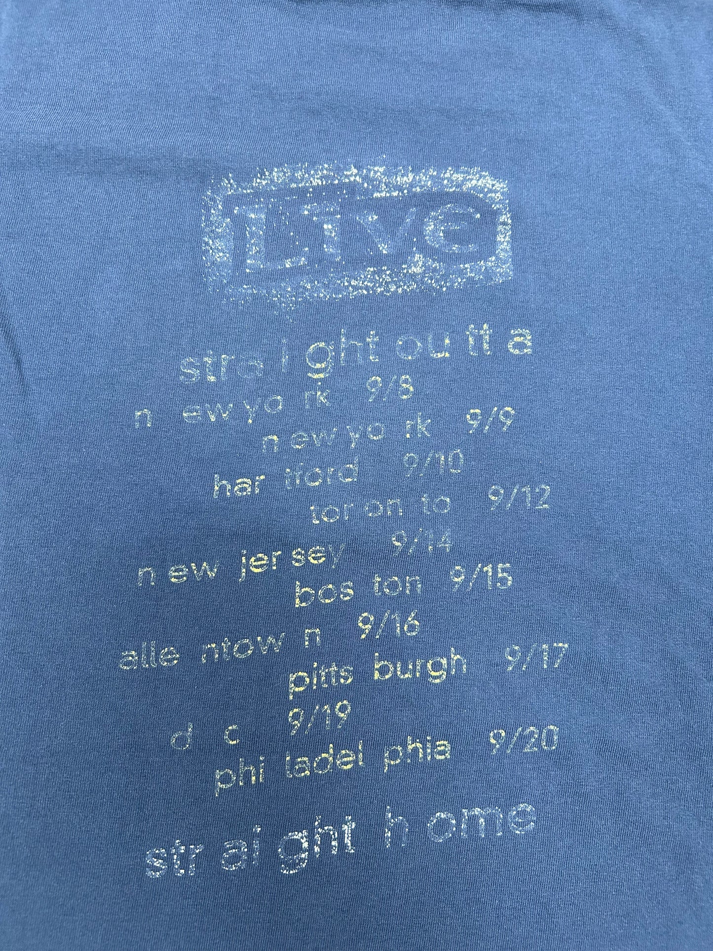 Vintage Live Straight Outta York Tour 1994 Music Shirt Brockum M/L Fit 20.25x27.5 Inches Perfectly Worn In As Is