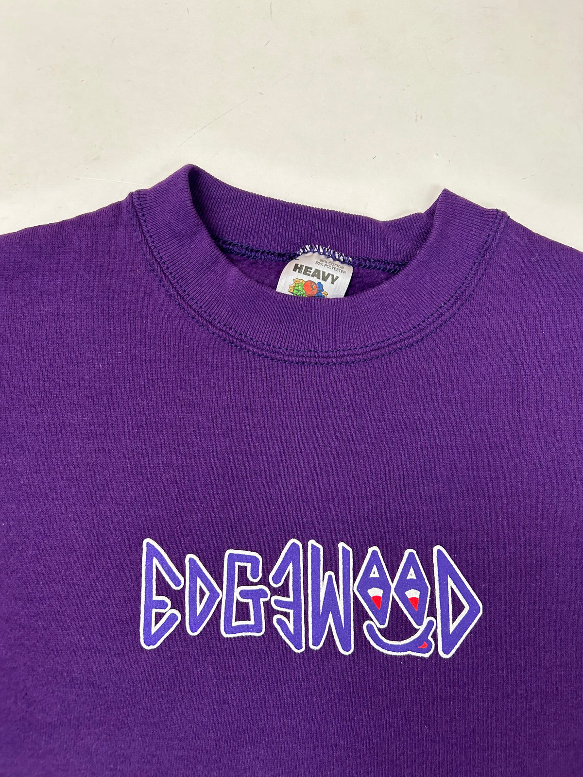 Edgewood New Jersey Deeper Than The Roots Crewneck Sweatshirts Fruit Of The Loom USA 50/50 Blend Plum Purple 23.25x27.25 Inches