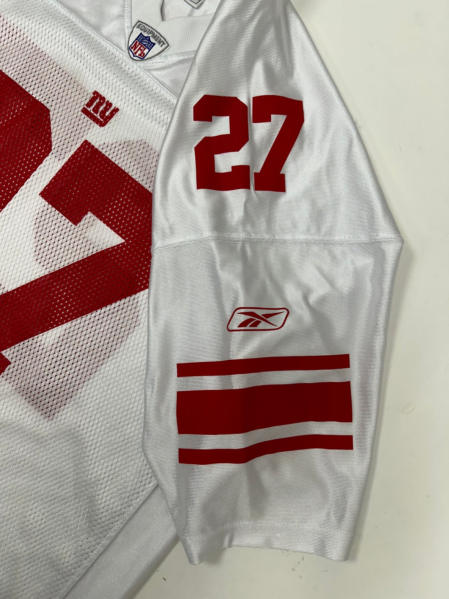 Vintage Reebok New York Giants Brendon Jacobs #27 Super Bowl XLII Jersey XL 26.5x33.75/35.5 Inches White
